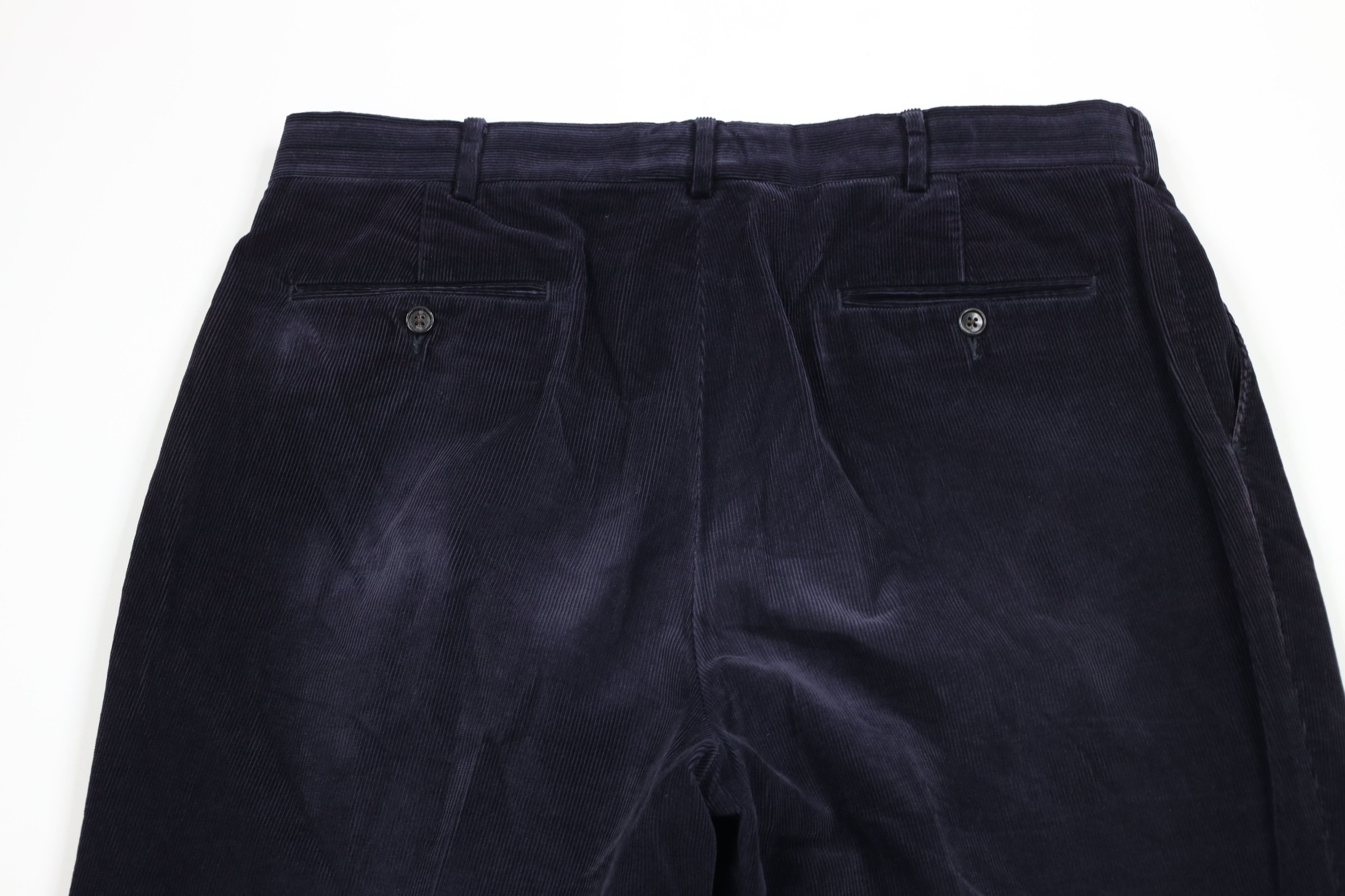 Lands' End × Vintage Vintage 90s Lands End Pleated Wide Leg Corduroy Pants Blue Size US 37 - 9 Thumbnail