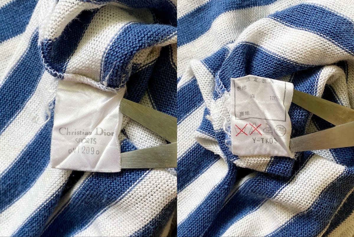 Christian Dior Monsieur Vintage 80s Christian Dior Sports Striped Cropped Shirt Size M / US 6-8 / IT 42-44 - 3 Thumbnail