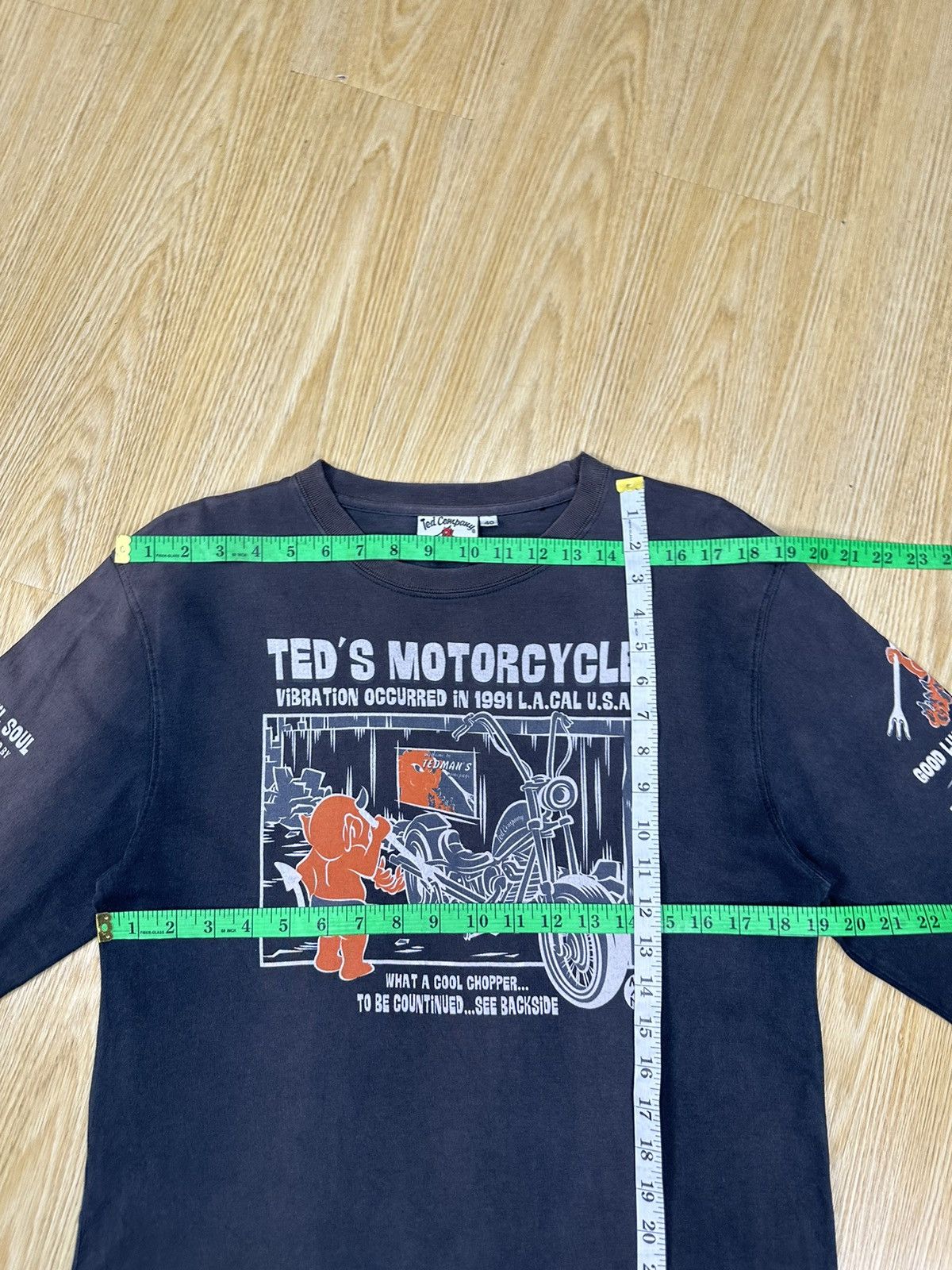Tedman Vintage Ted Company Devils Motorcycle Sunfaded Shirt A907 Size US M / EU 48-50 / 2 - 11 Thumbnail