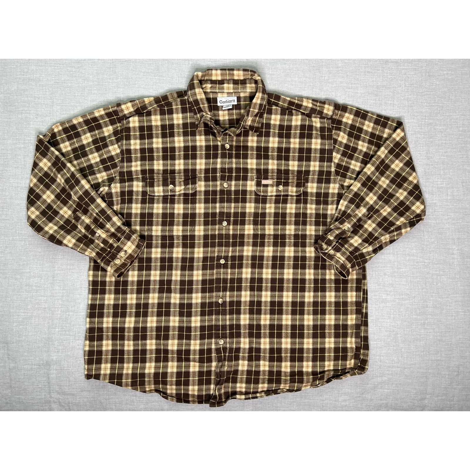 Carhartt Carhartt Button Down Pocket Flannel Shirt 2XL Size US XXL / EU 58 / 5 - 1 Thumbnail
