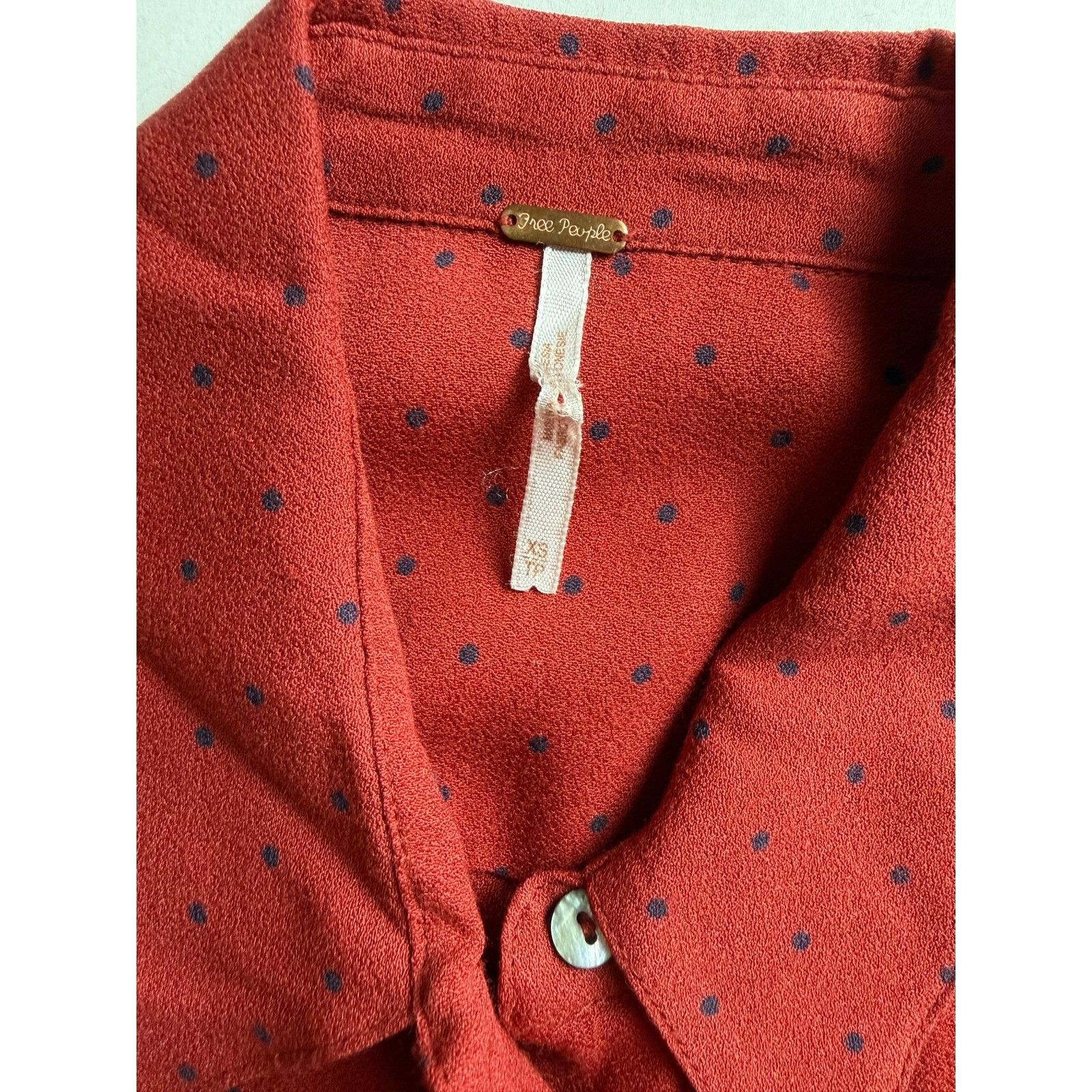 Free People Free People Red Polka Dot Button-Up Dress - XS Size XS / US 0-2 / IT 36-38 - 6 Thumbnail