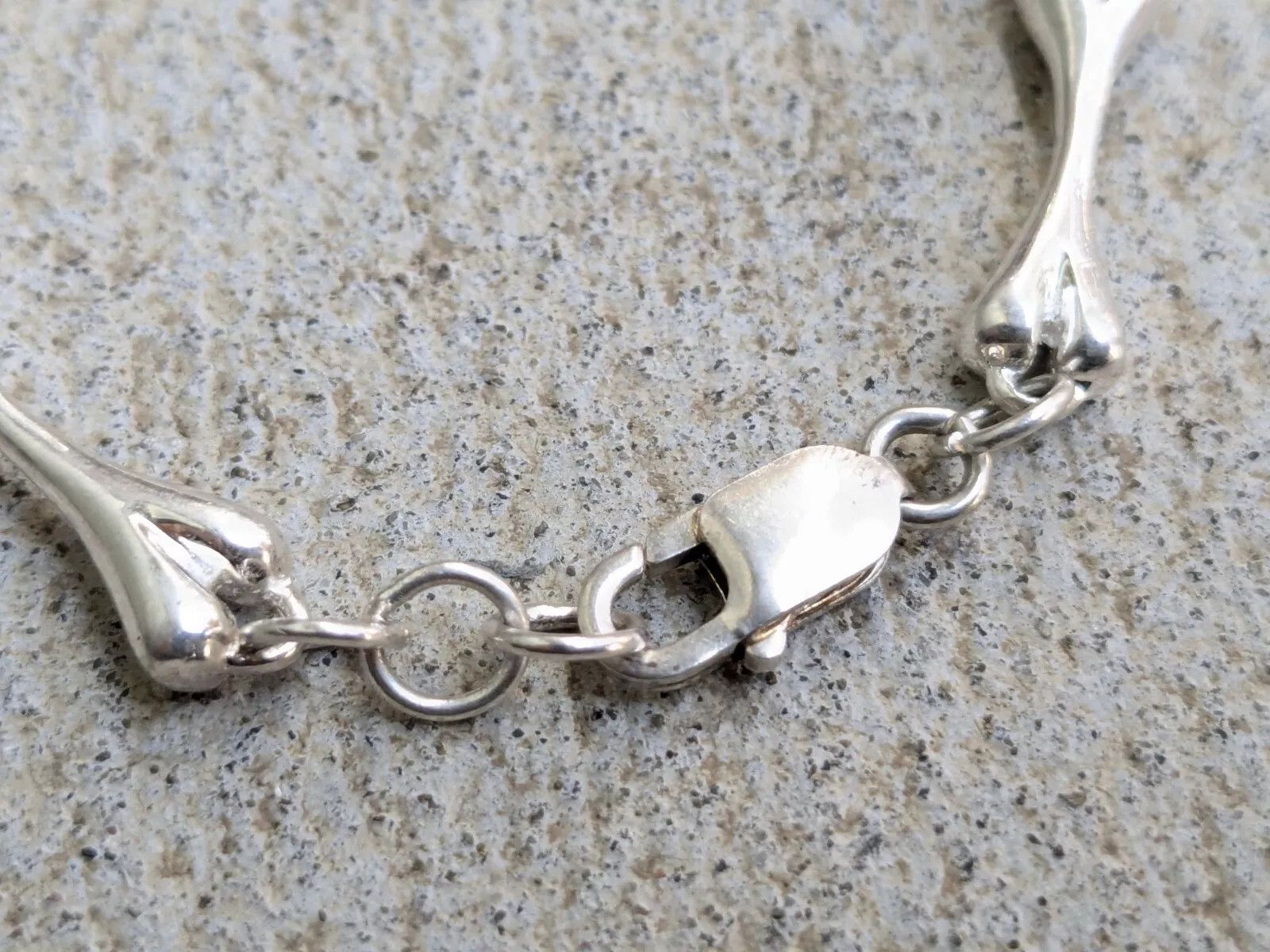 Sterling Silver Vintage Sterling Silver Bracelet Bone Skeleton 7.25" Size ONE SIZE - 8 Thumbnail