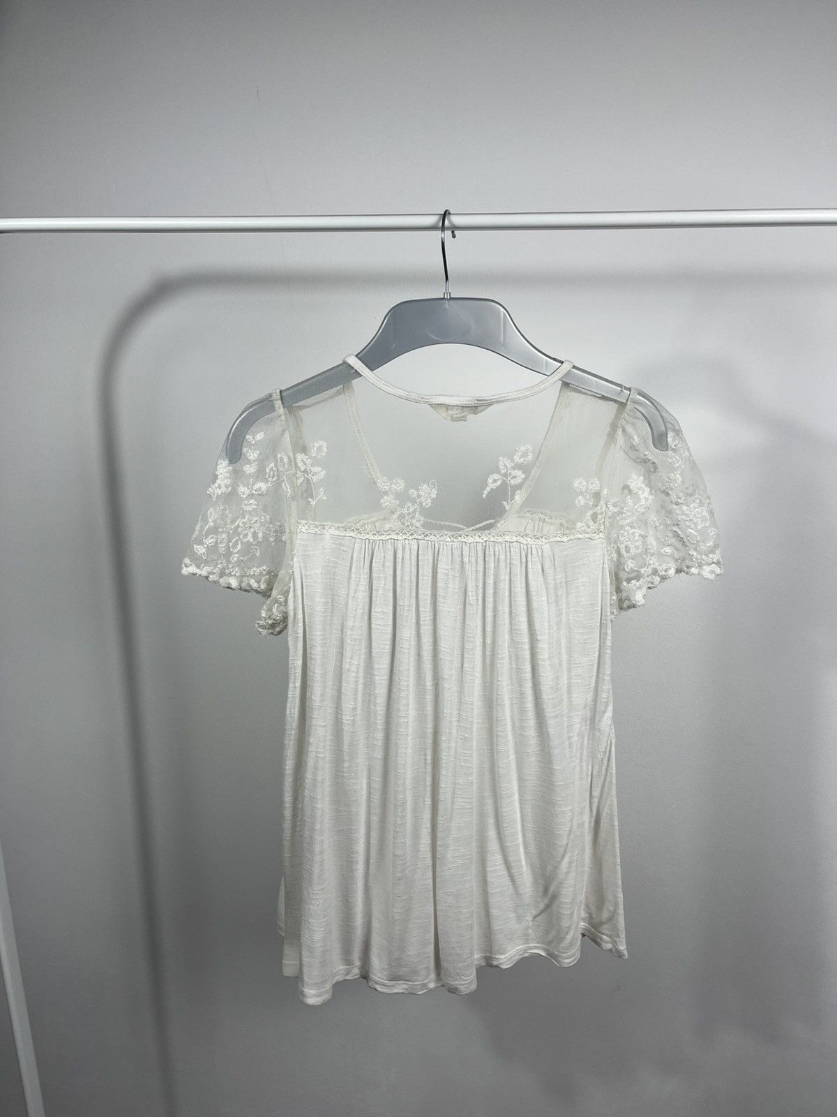 Denim & Supply Ralph Lauren × Polo Ralph Lauren × Vintage Denim Supply Ralph Lauren Boho Lace Sheer White Peasant Top Size S / US 4 / IT 40 - 9 Thumbnail