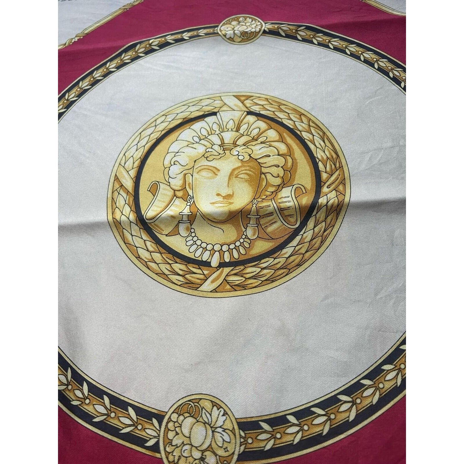 Pierre Balmain PIERRE BALMAIN Red & Blue Godess & Angels Print Silk Scarf Size ONE SIZE - 8 Thumbnail