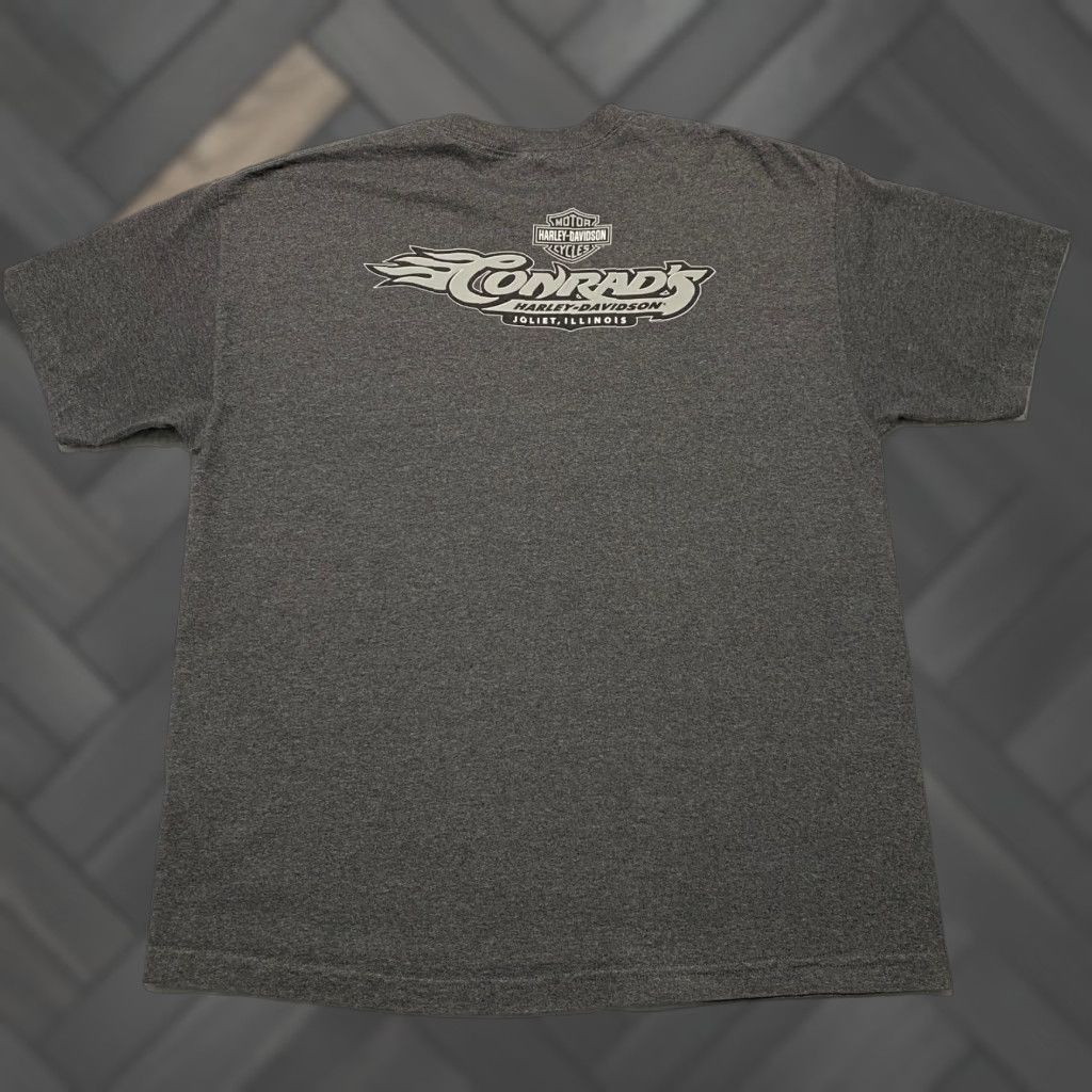 Harley Davidson Harley-Davidson Graphic T-Shirt Joliet Illinois Charcoal Gray Mens XL Crew Neck Short Sleeve Logo Jersey Cotton USA Graphic Print Size US XL / EU 56 / 4 - 1 Thumbnail