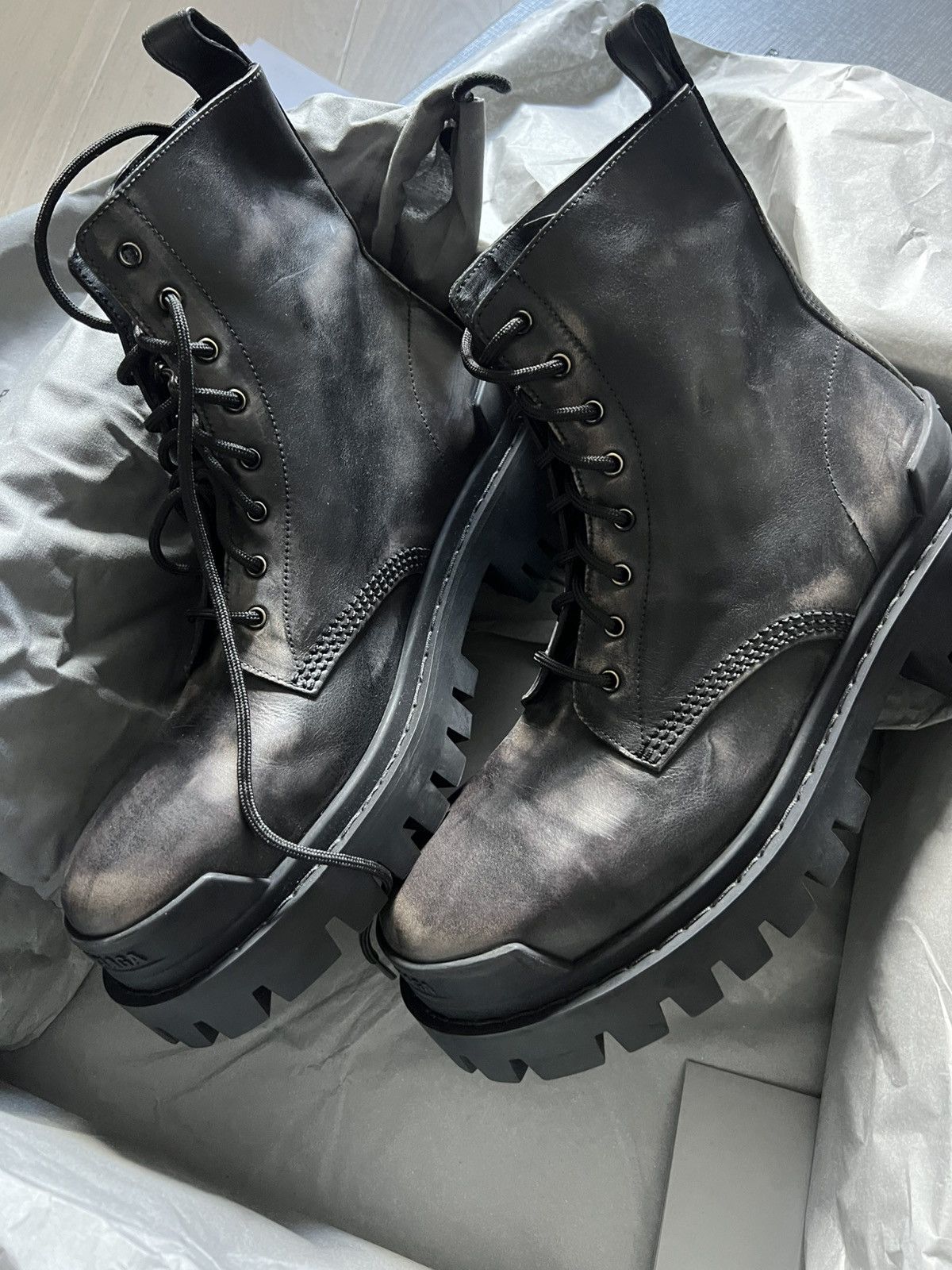 Balenciaga 🔥WORN OUT Strike Boots in Black Size US 6 / EU 39 - 1 Thumbnail