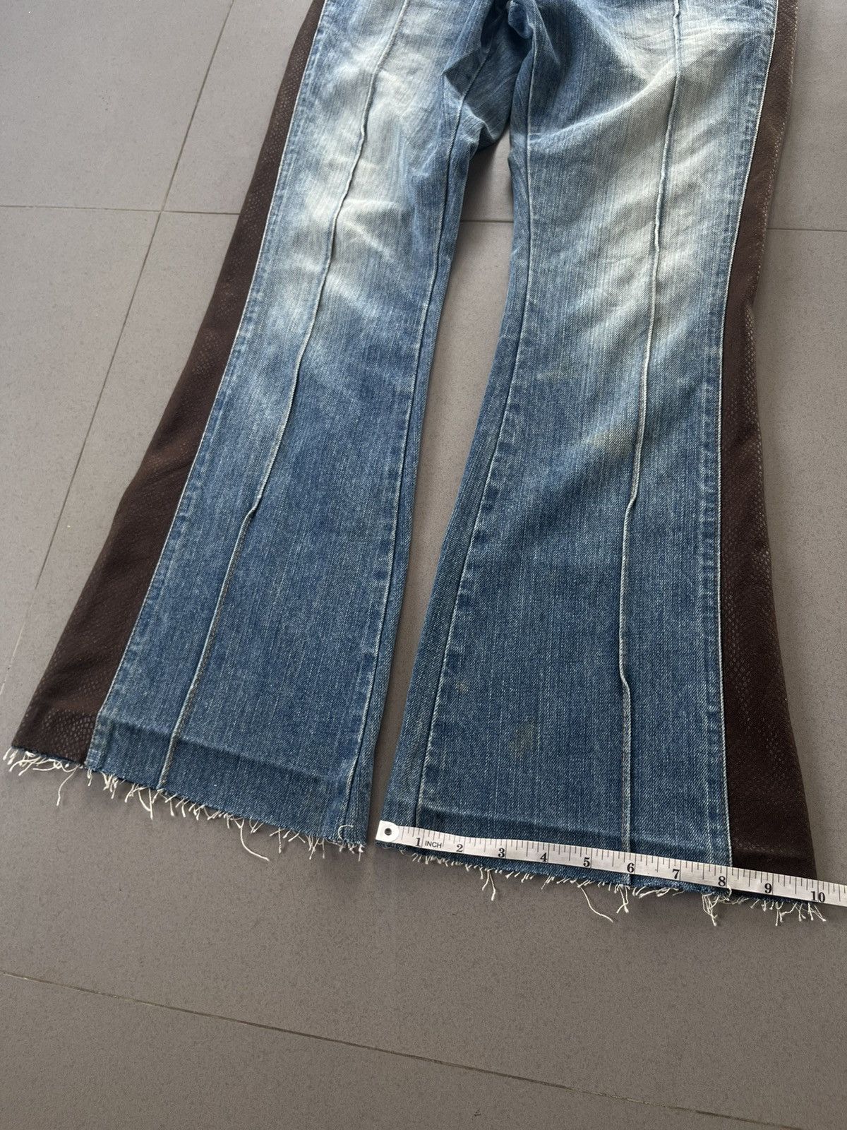 If Six Was Nine × Le Grande Bleu (L.G.B.) × Yasuyuki Ishii JAPANESE FLARE BOOTCUT PANTS MORGAN HOMME SNAKE LEATHER Size US 30 / EU 46 - 18 Thumbnail