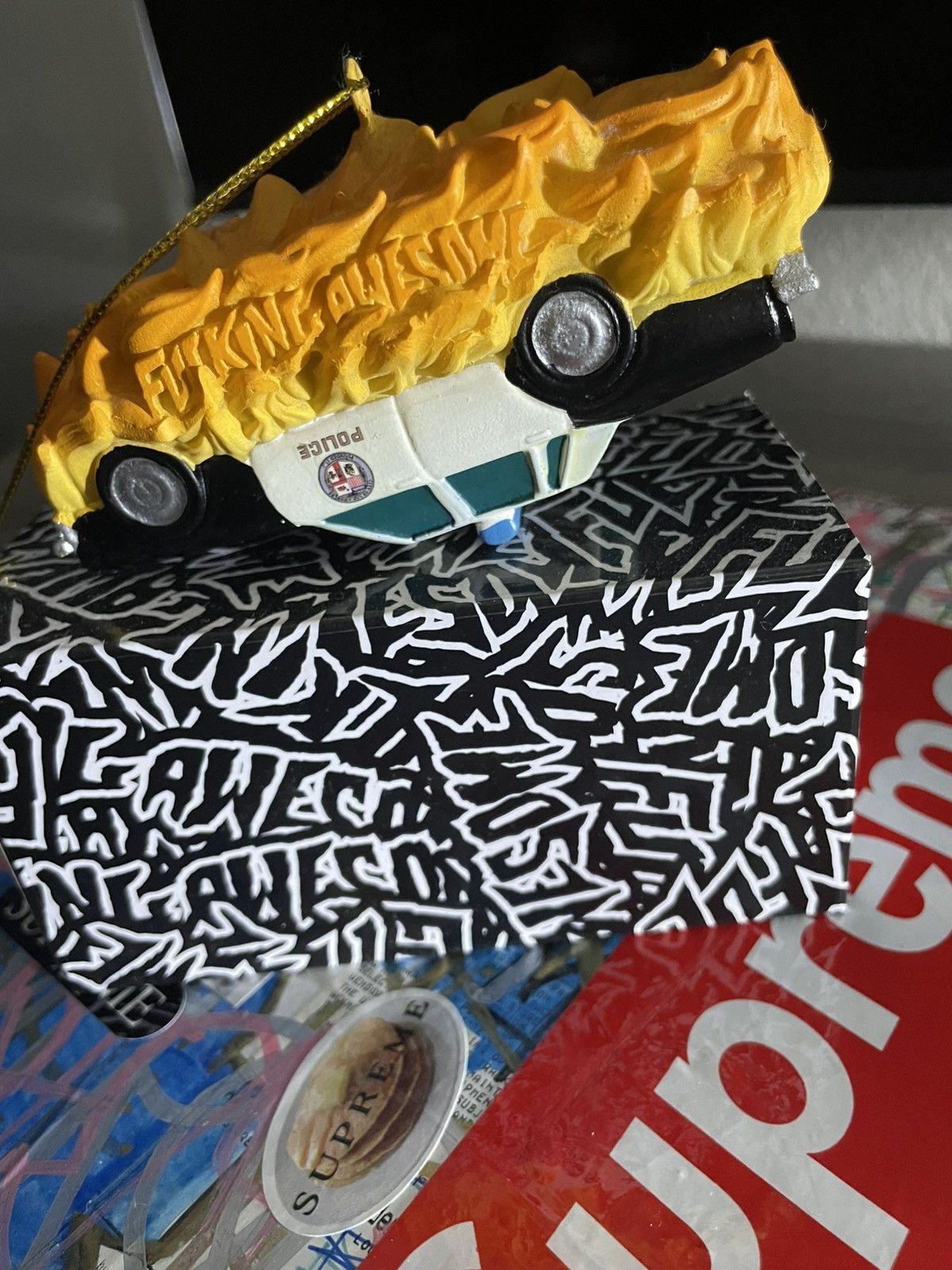 Fucking Awesome Fucking awesome lapd car burnt down Size ONE SIZE - 3 Thumbnail