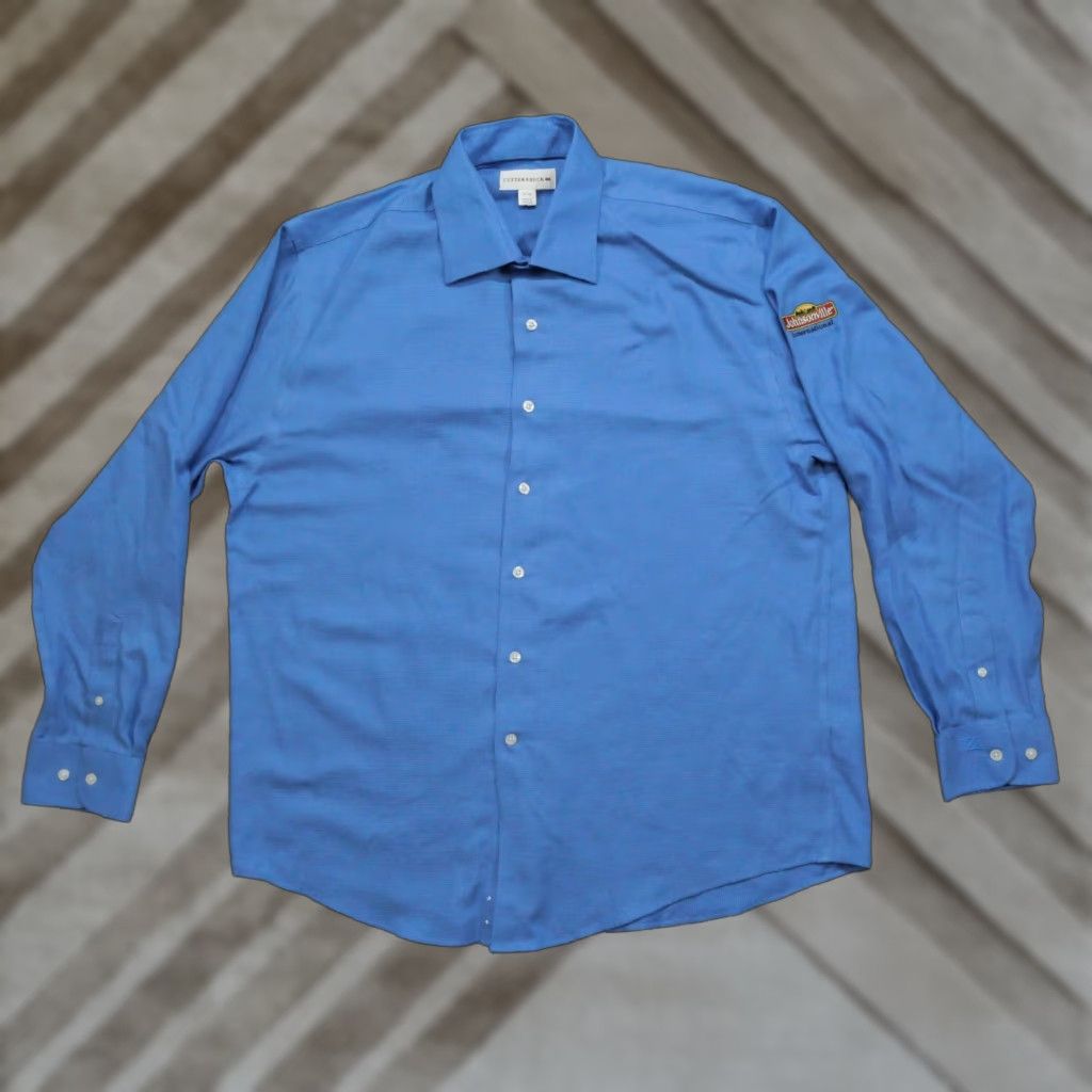 Cutter & Buck Cutter & Buck Shirt Mens XL Blue Button-Up Johnsonville Sausage Dress? Size 46R - 1 Thumbnail