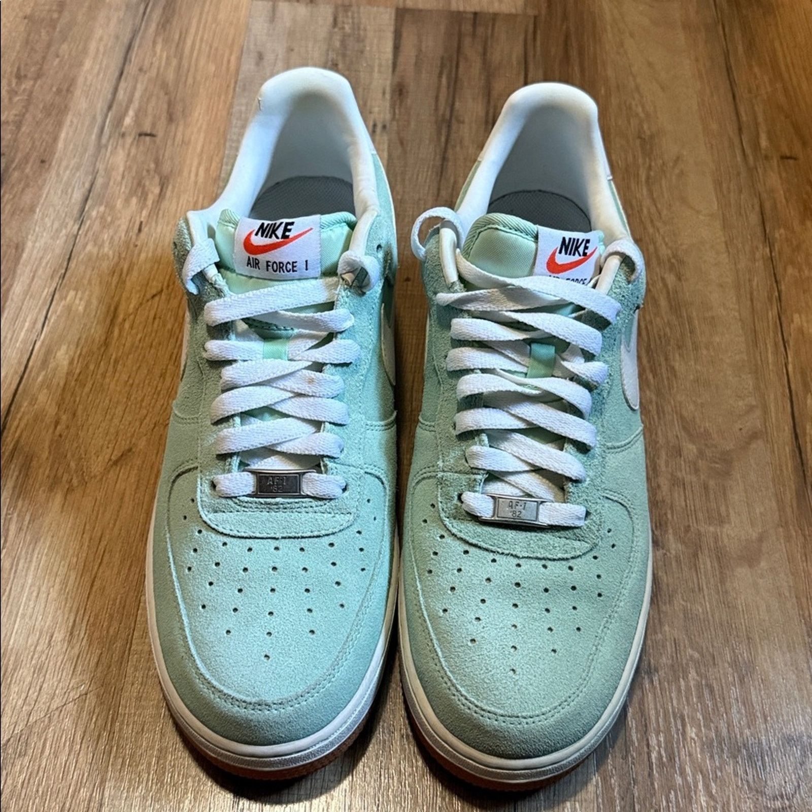 Nike 2013 Nike Air Force 1 Suede Arctic Green Gum Bottom Size US 10 / EU 43 - 8 Thumbnail