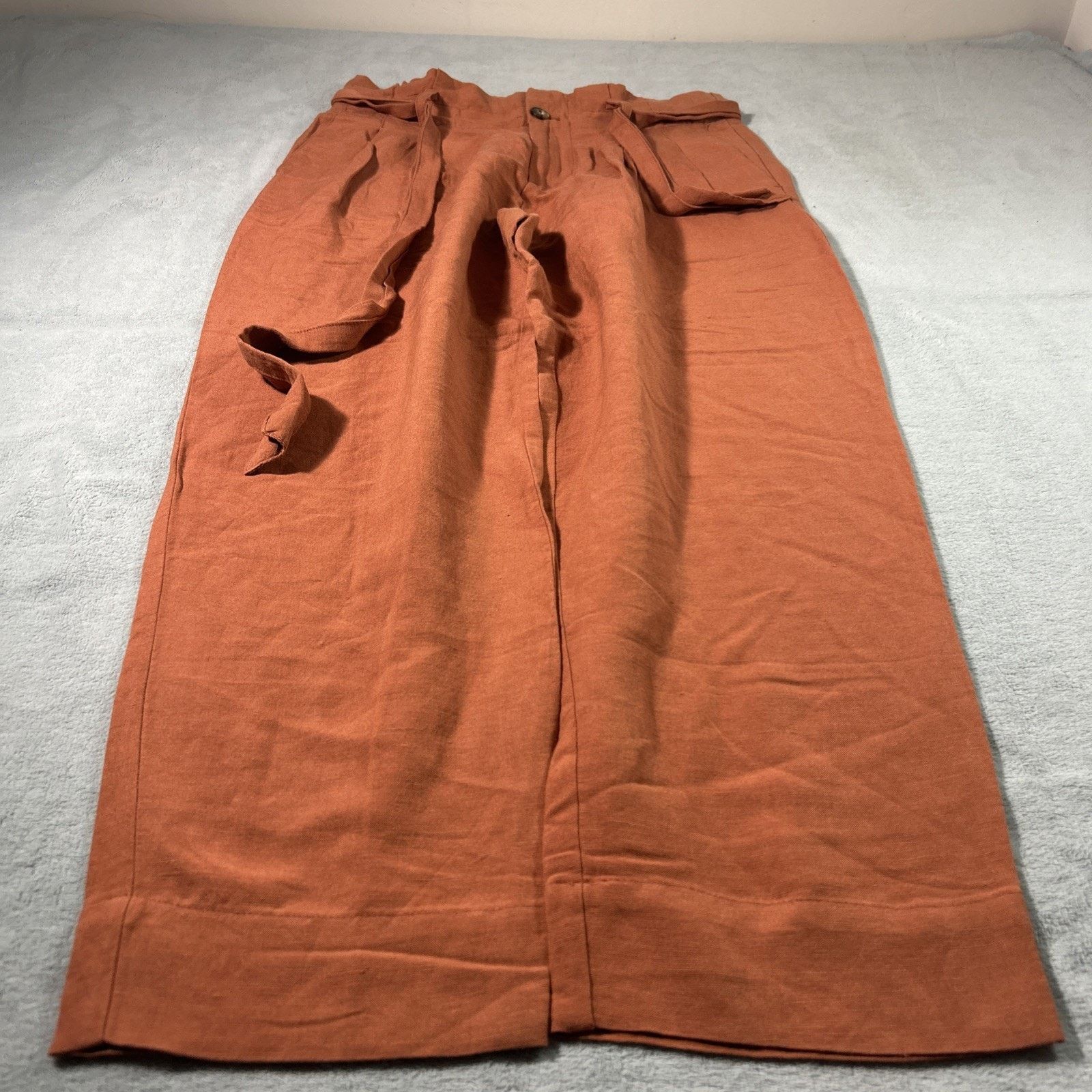 Madewell Baggy Linen Paperbag Pants 28x25 Hamilton Boho Cottage Belt Size 26" / US 2 / IT 38 - 1 Thumbnail