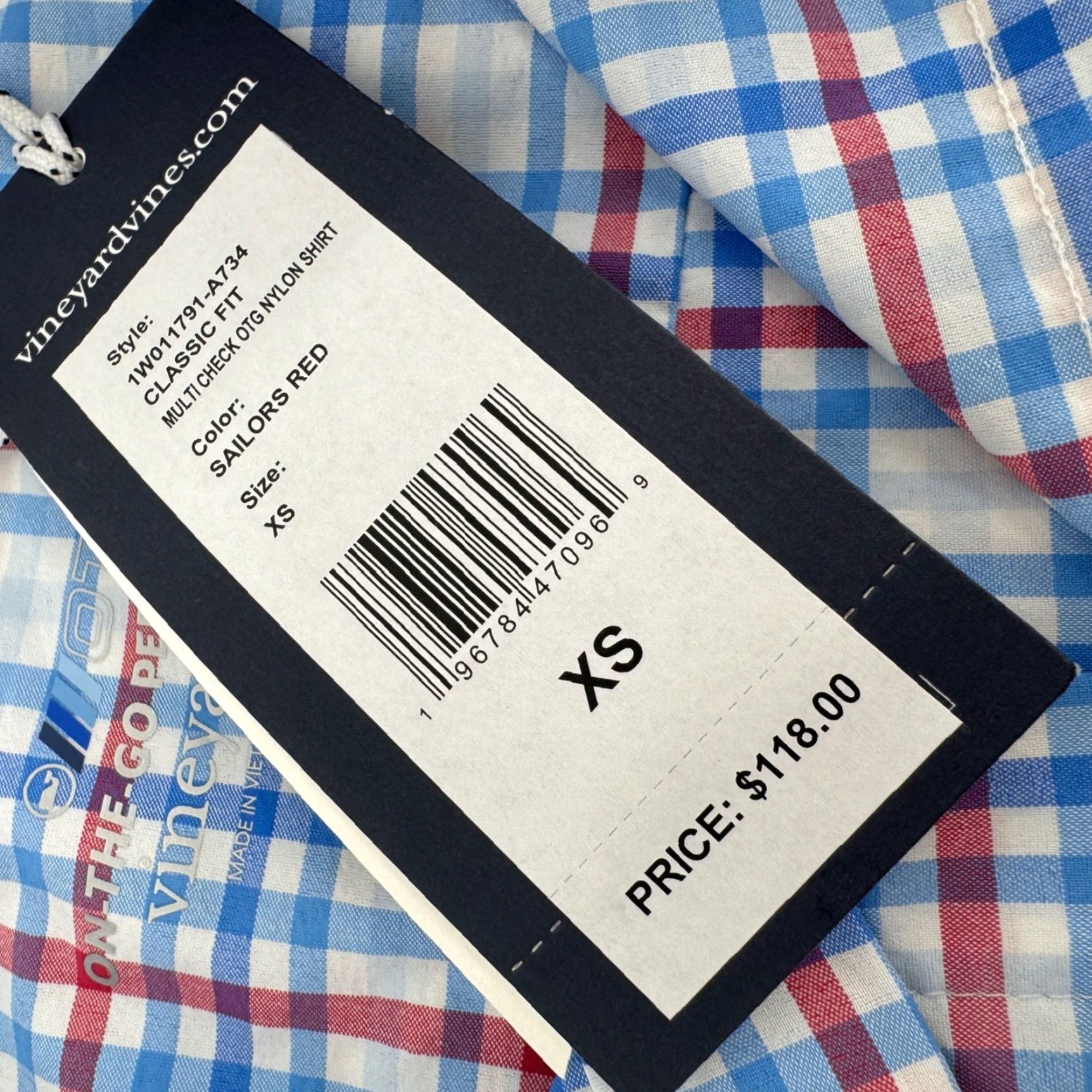 Vineyard Vines Vineyard Vines Mens XS Classic Fit On-the-Go Performance Plaid Shirt NWT Size US XS / EU 42 / 0 - 7 Thumbnail