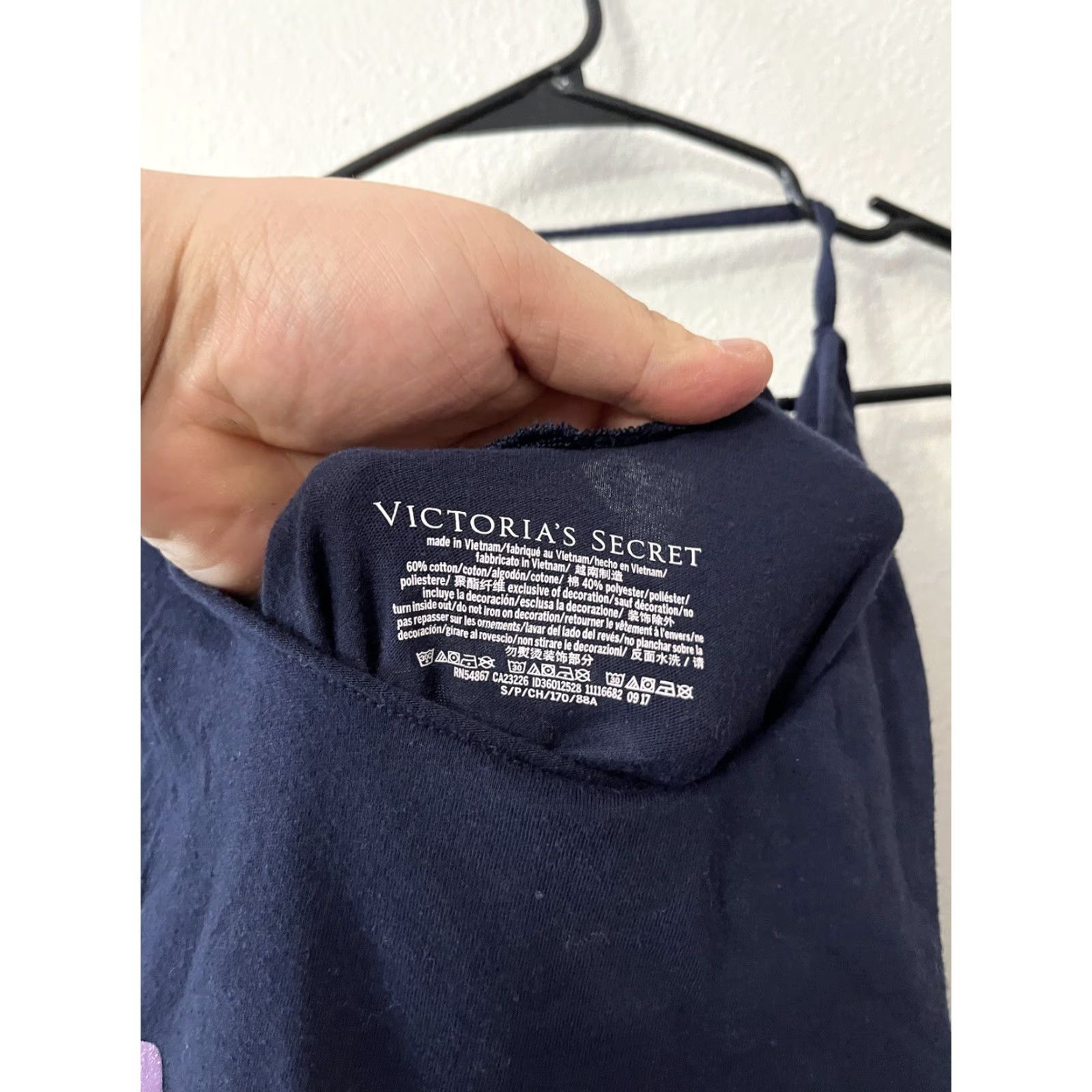 Victoria's Secret Victoria Secret Shirt Women's Small Blue Sleep Tshirt Long Sleeve Crush Open Back Size S / US 4 / IT 40 - 3 Thumbnail