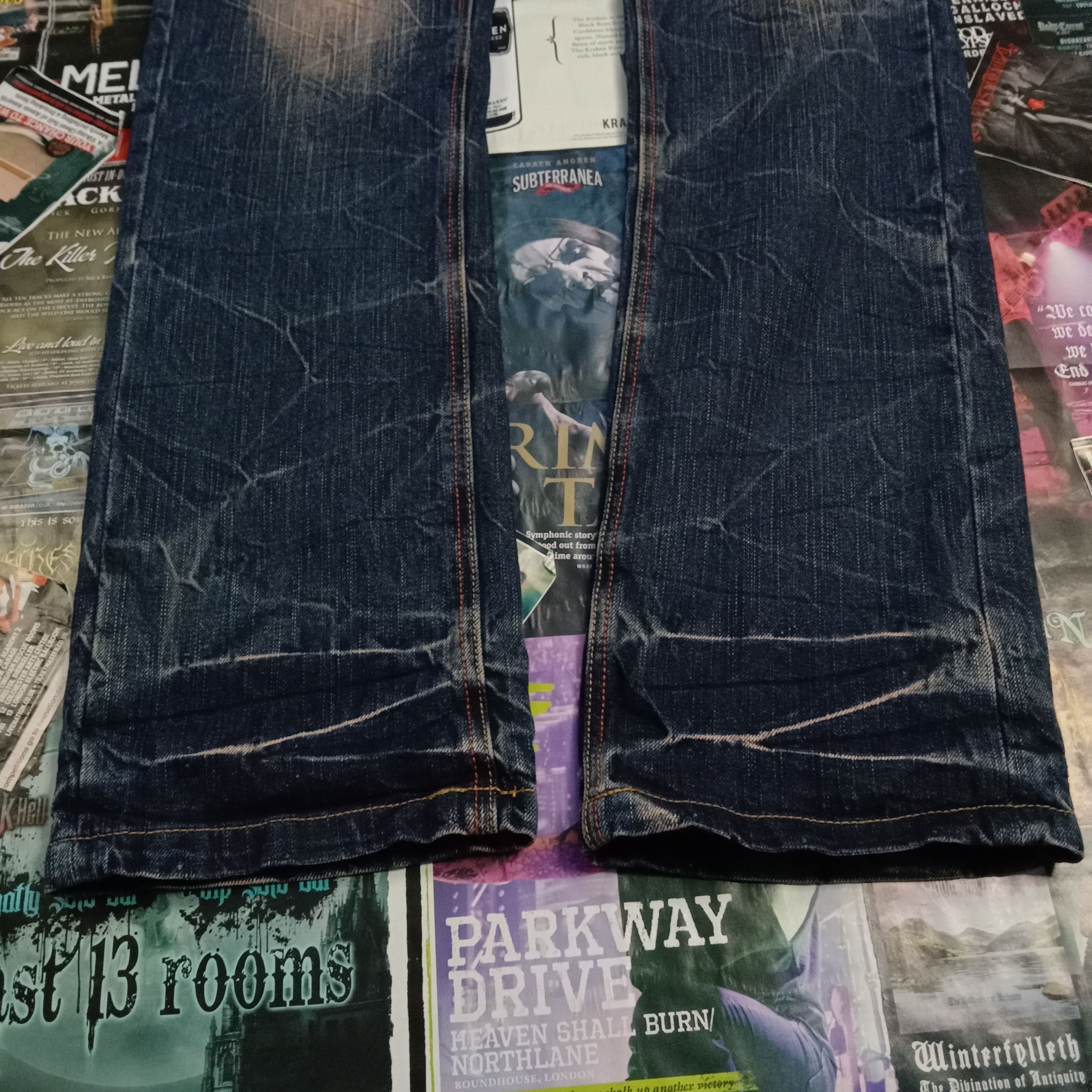 Affliction × Tornado Mart 🇯🇵 Vintage Seditionaries Y2k Blue Rusty Buckle Denim Size US 33 - 5 Thumbnail
