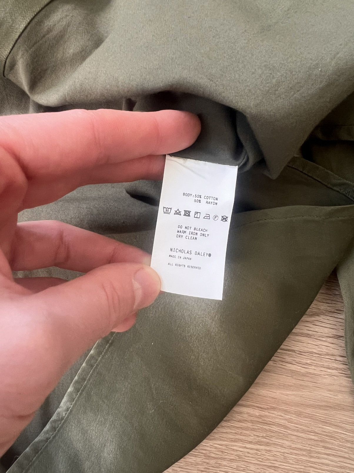 Nicholas Daley Nicholas Daley Olive Piped Shirt Made in Japan Cotton Rayon Size US M / EU 48-50 / 2 - 6 Thumbnail