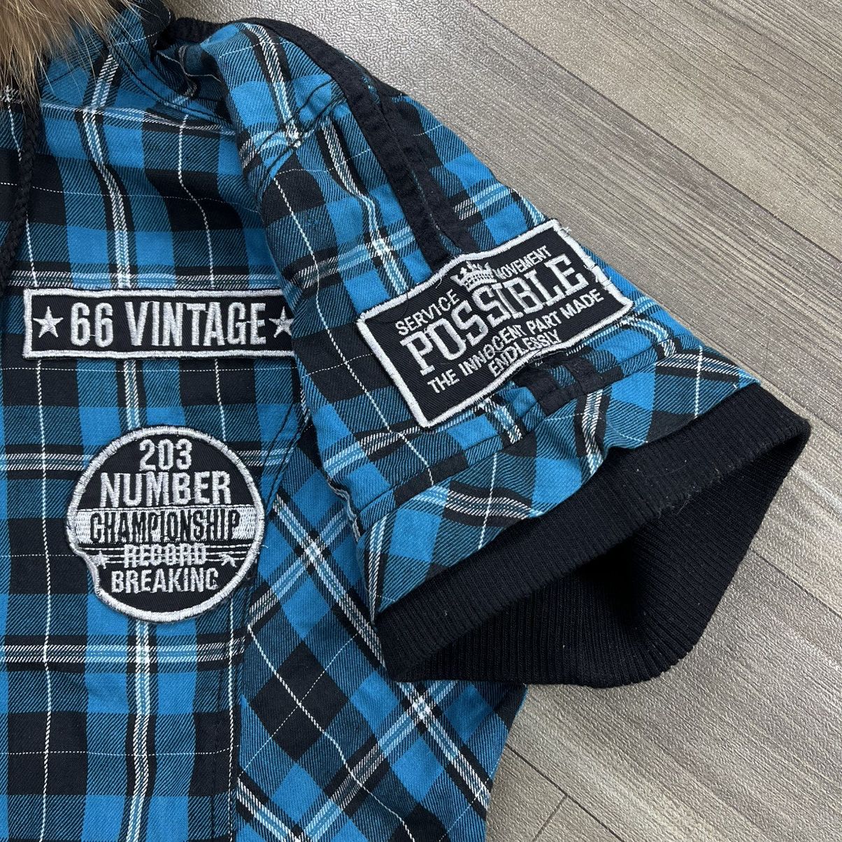 Japanese Brand 2000s Corn Flake Plaid Gothic Grunge Lgb Fur Zip Hoodie Size US S / EU 44-46 / 1 - 5 Thumbnail