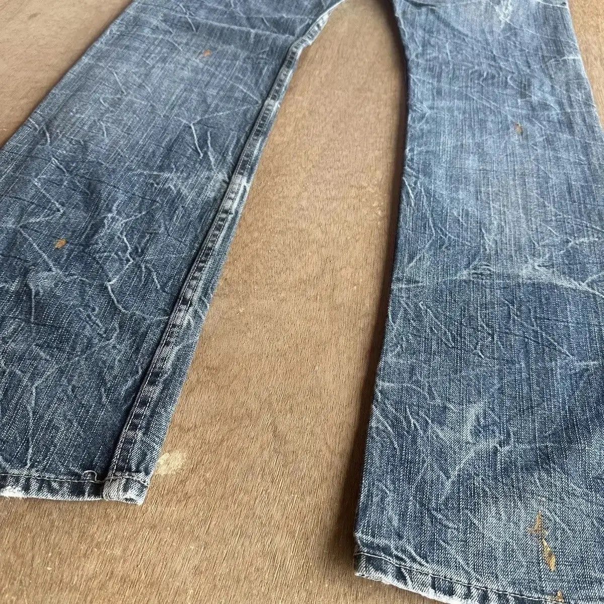 If Six Was Nine SICKS‼️STORM WASH⚡️VINTAGE JAPANESE JEANS SKULLS DENIM PANTS Size US 32 / EU 48 - 10 Thumbnail