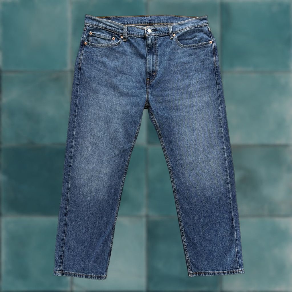 Levi's Levis 505 Jeans Mens 40x30 Blue Medium Wash Regular Straight Stretch Denim Pants Jeans Size US 40 / EU 56 - 1 Thumbnail