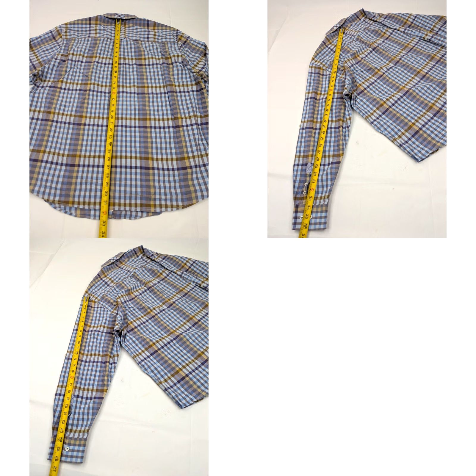 Tommy Bahama Tommy Bahama Button-Up Shirt Plaid Long Sleeve 2XL Men Blue Yellow Cotton Nylon Spandex Island Zone Size US XXL / EU 58 / 5 - 8 Thumbnail