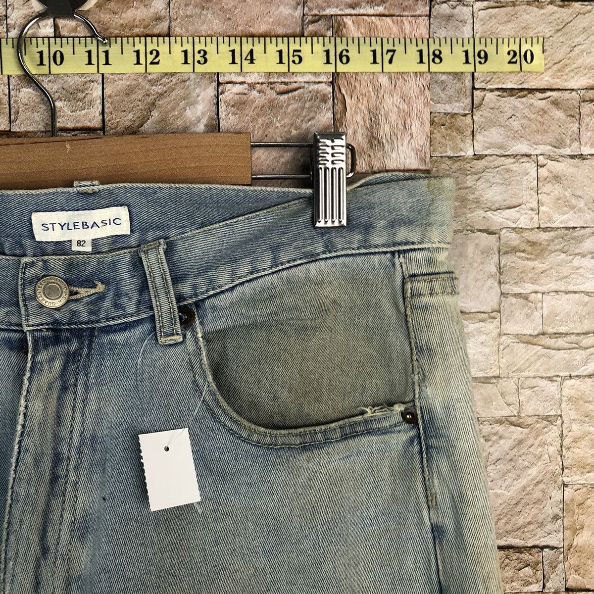 Japanese Brand Style Basic Blue Distressed vintage Denim Pants #A963 Size US 32 / EU 48 - 9 Thumbnail