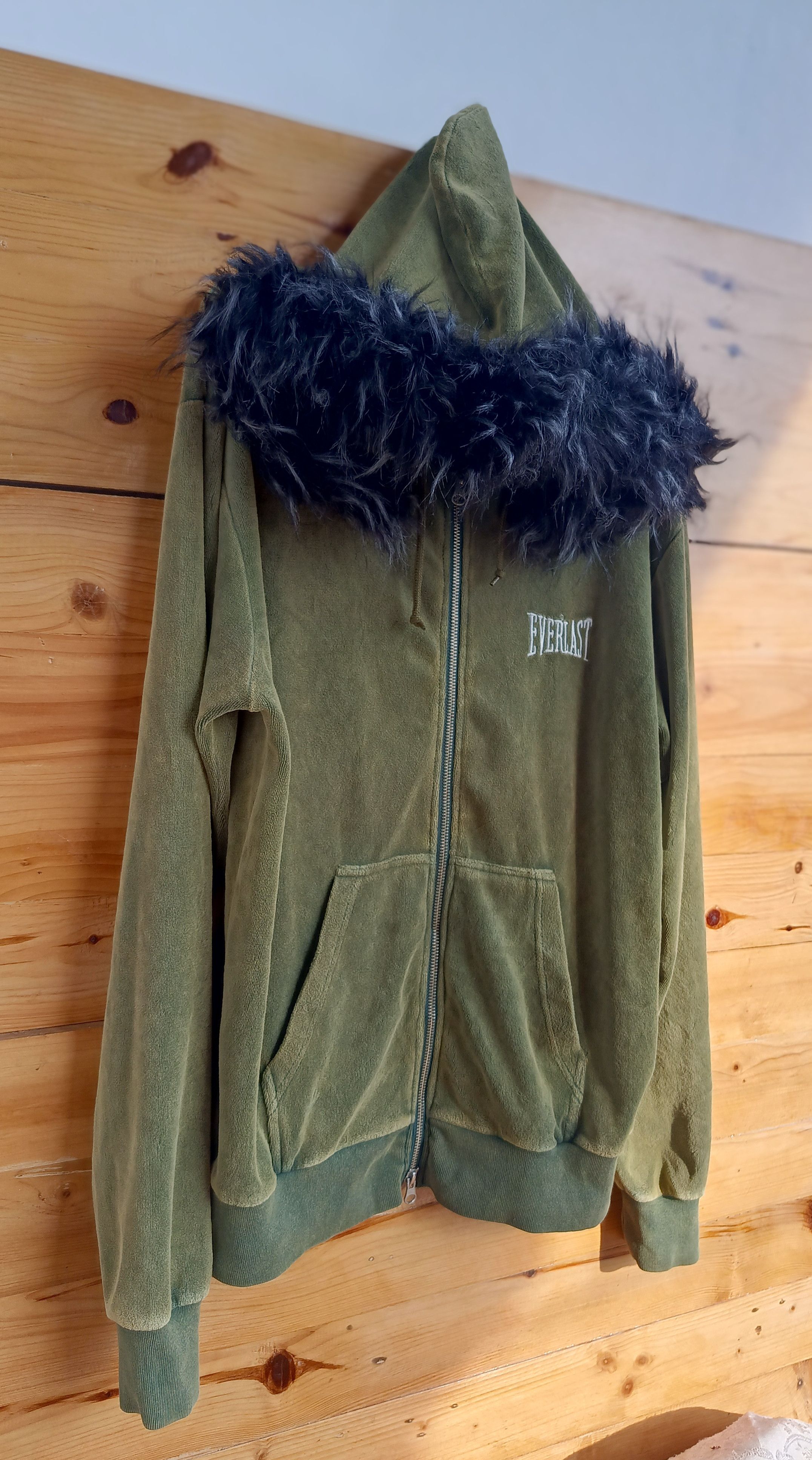 Hysteric Glamour 2000's Everlast Fur Faux Velour Hoodie Rust Green Size US L / EU 52-54 / 3 - 2 Thumbnail