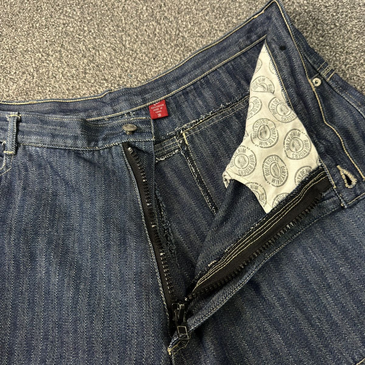 Ruff Ryders Vintage y2k Baggy Flared Tweed Ruff Ryders Dirty Denim Rap Size US 38 / EU 54 - 15 Thumbnail