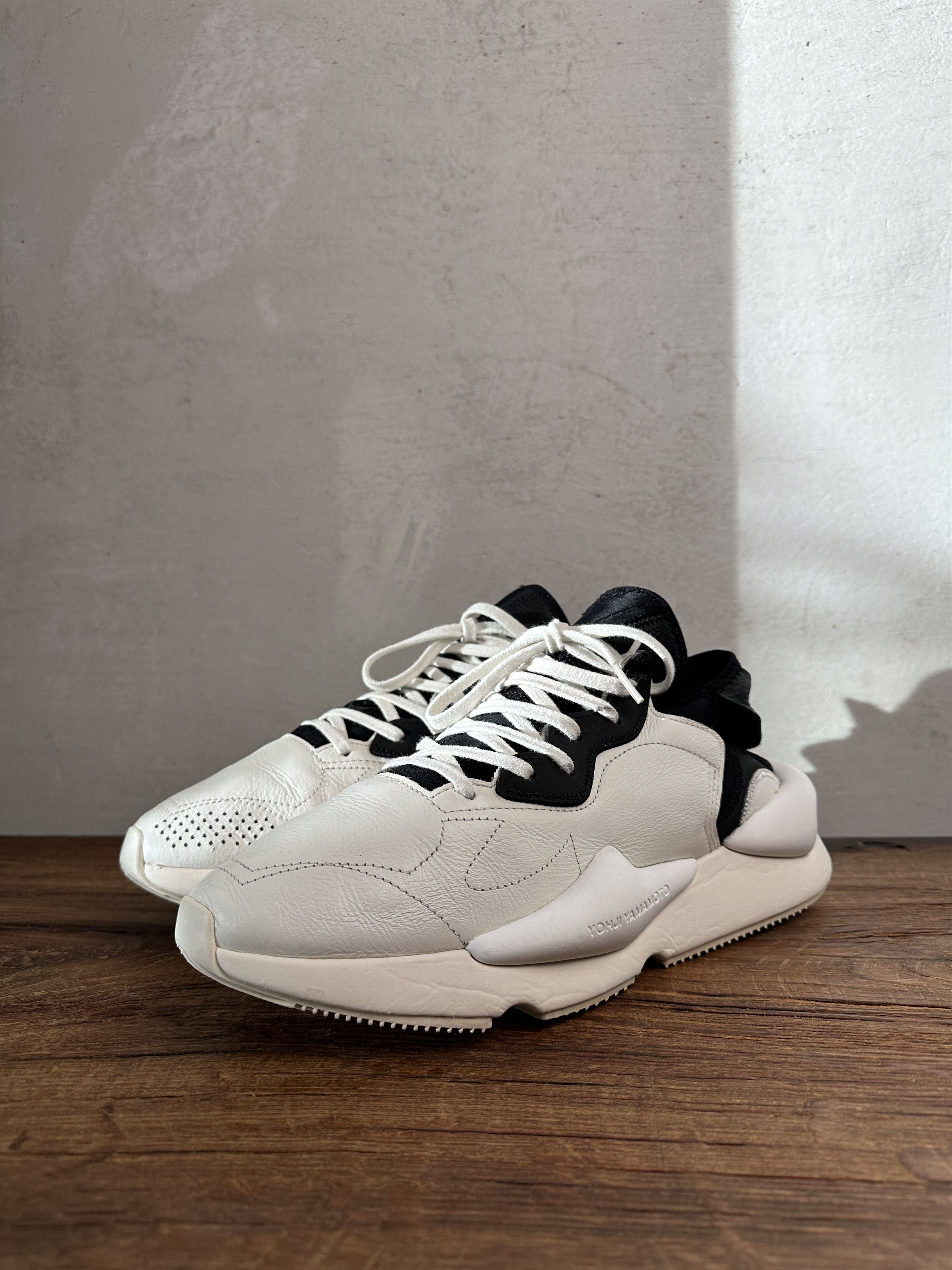 Adidas Y-3 Kaiwa Leather White Black Size US 10.5 / EU 43-44 - 2 Thumbnail
