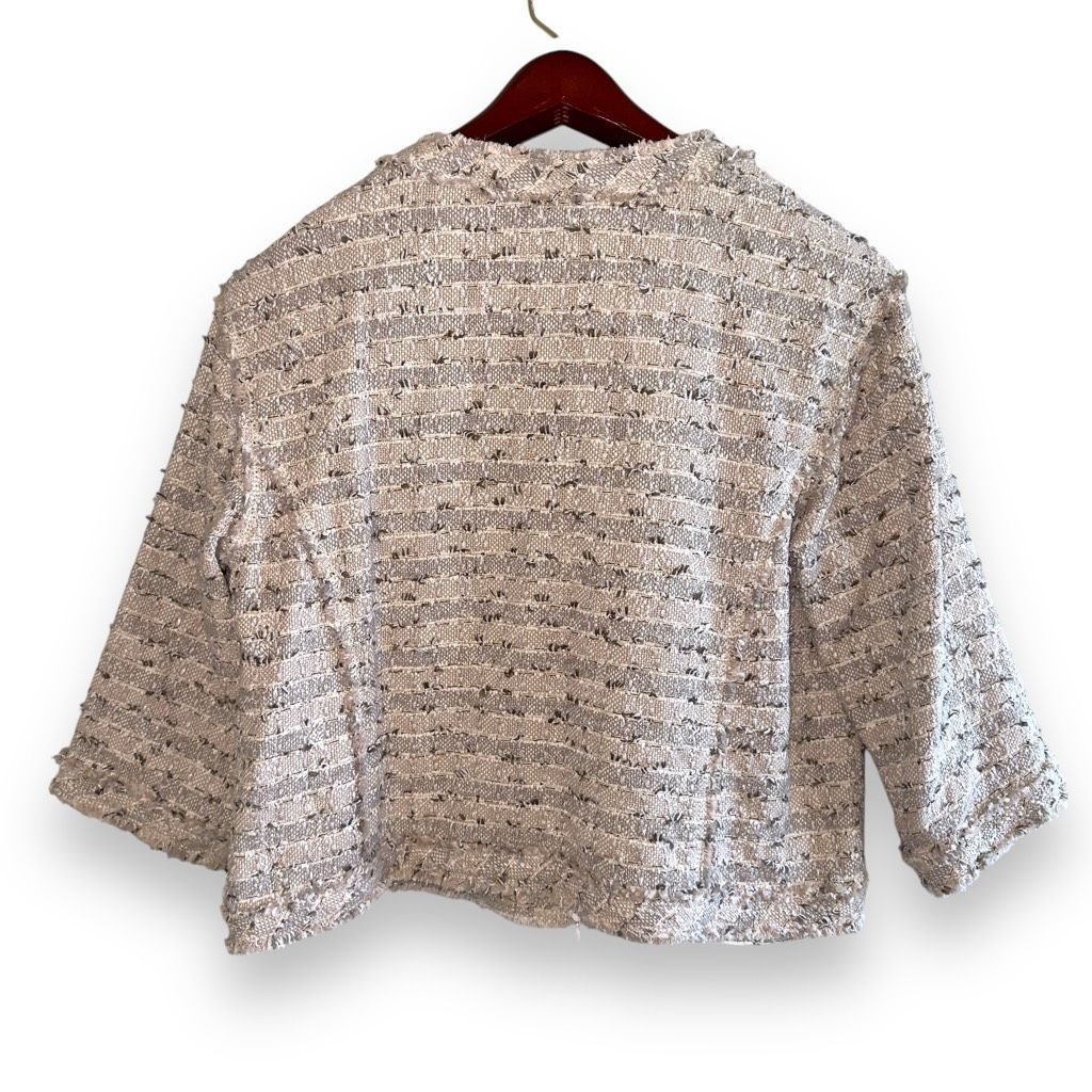Lafayette 148 Lafayette 148 Tweed Full Zip Noelle Jacket in Cream Size L / US 10 / IT 46 - 8 Thumbnail