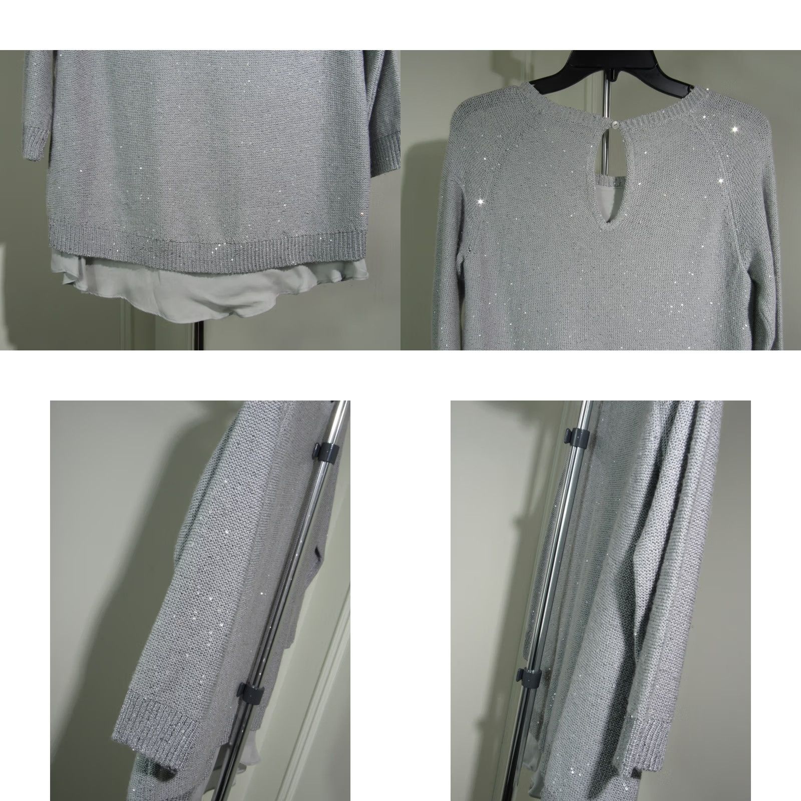 Neiman Marcus Neiman Marcus Sweater Womens S Gray the Cashmere Collection Grey with Sequin Size Size S / US 4 / IT 40 - 8 Thumbnail