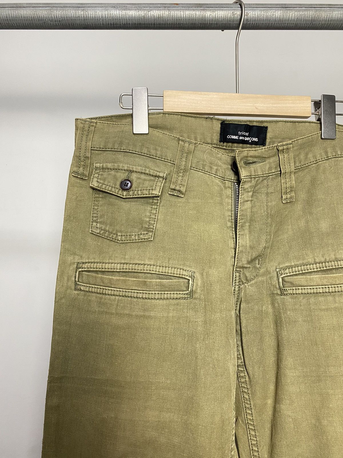 Comme des Garcons AD2007 CDG Tricot Olive Military Wide Leg Pants Size US 32 / EU 48 - 4 Thumbnail