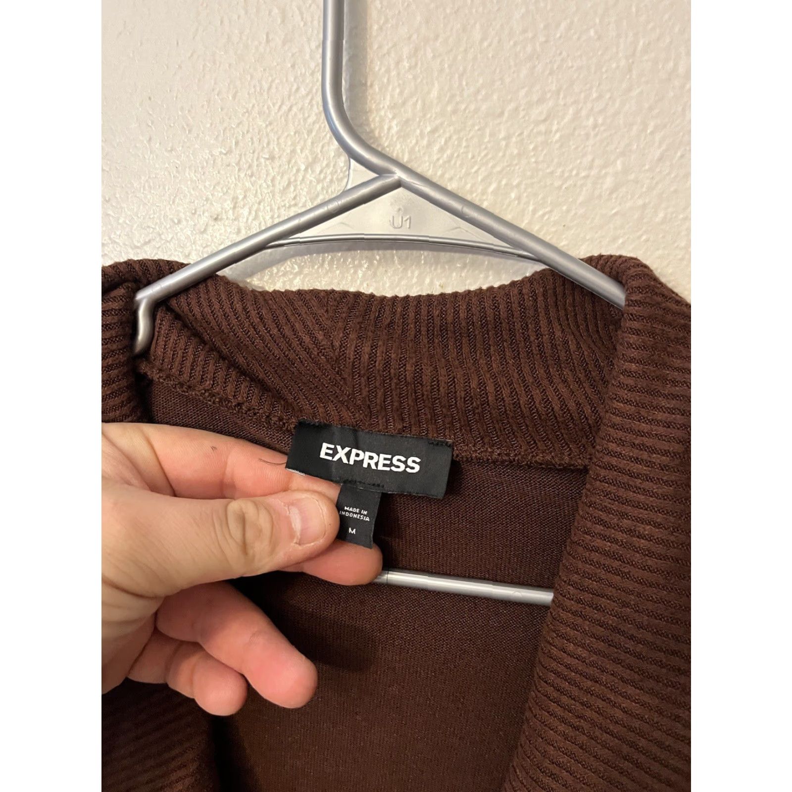Express Express NWT Women's Medium Sweater Brown Cowl Neck - Cape Style, Size M, Brand Express Size M / US 6-8 / IT 42-44 - 3 Thumbnail