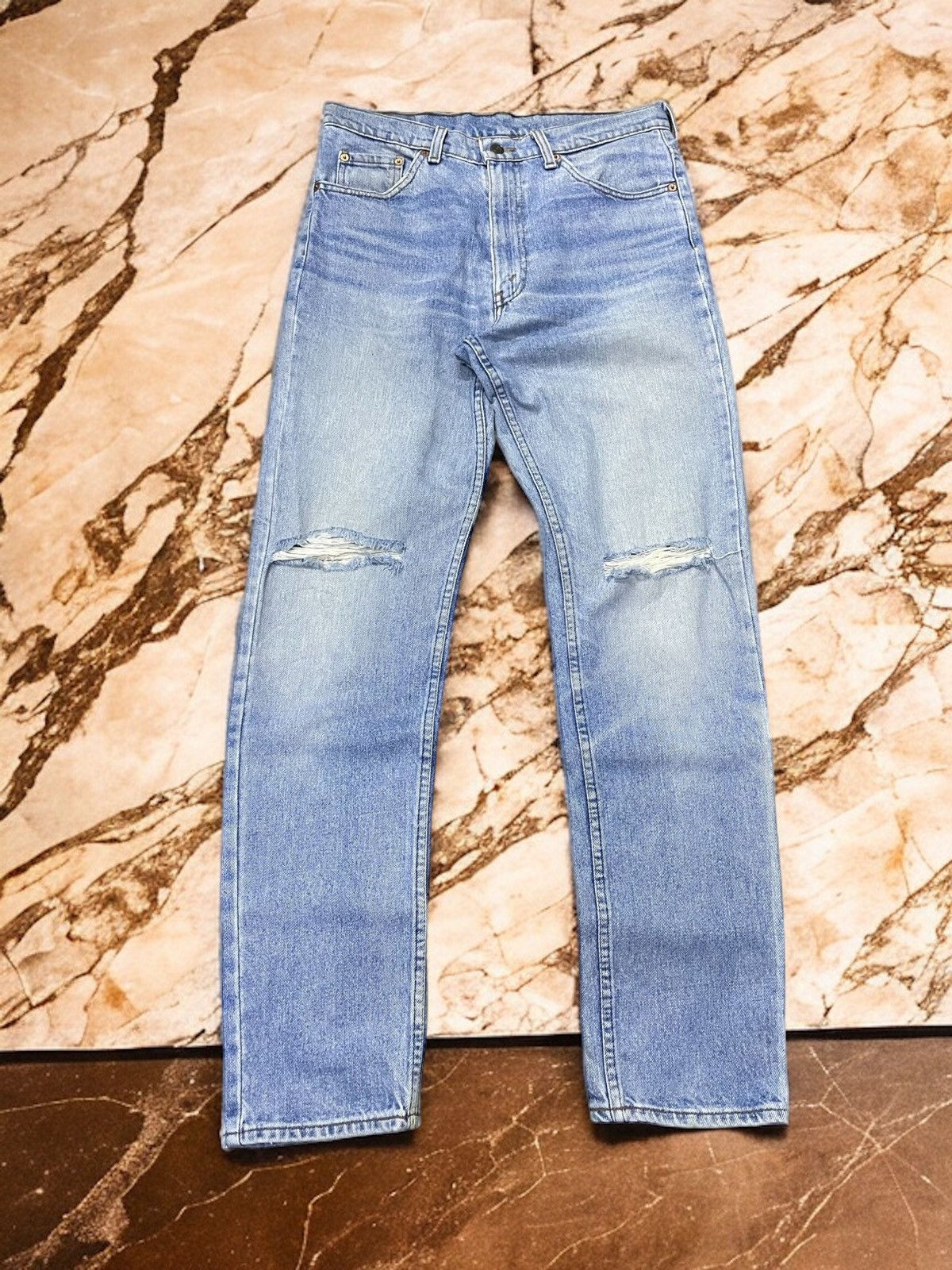 Levi's × Vintage Vintage Levis 606-0217 Tapered Cut Distressed Jeans Size US 32 / EU 48 - 1 Thumbnail