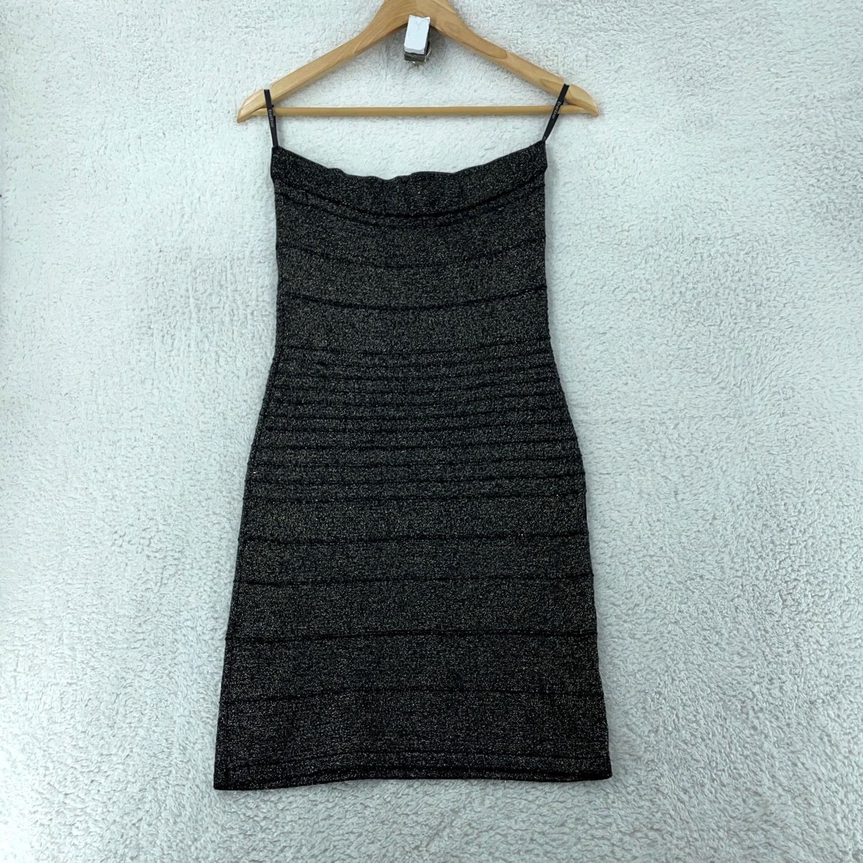 Bebe 2b bebe Strapless Mini Dress Womens Small Black Seamed Comfy Stretch Casual Party/Cocktail Short Vintage No Size S / US 4 / IT 40 - 2 Thumbnail