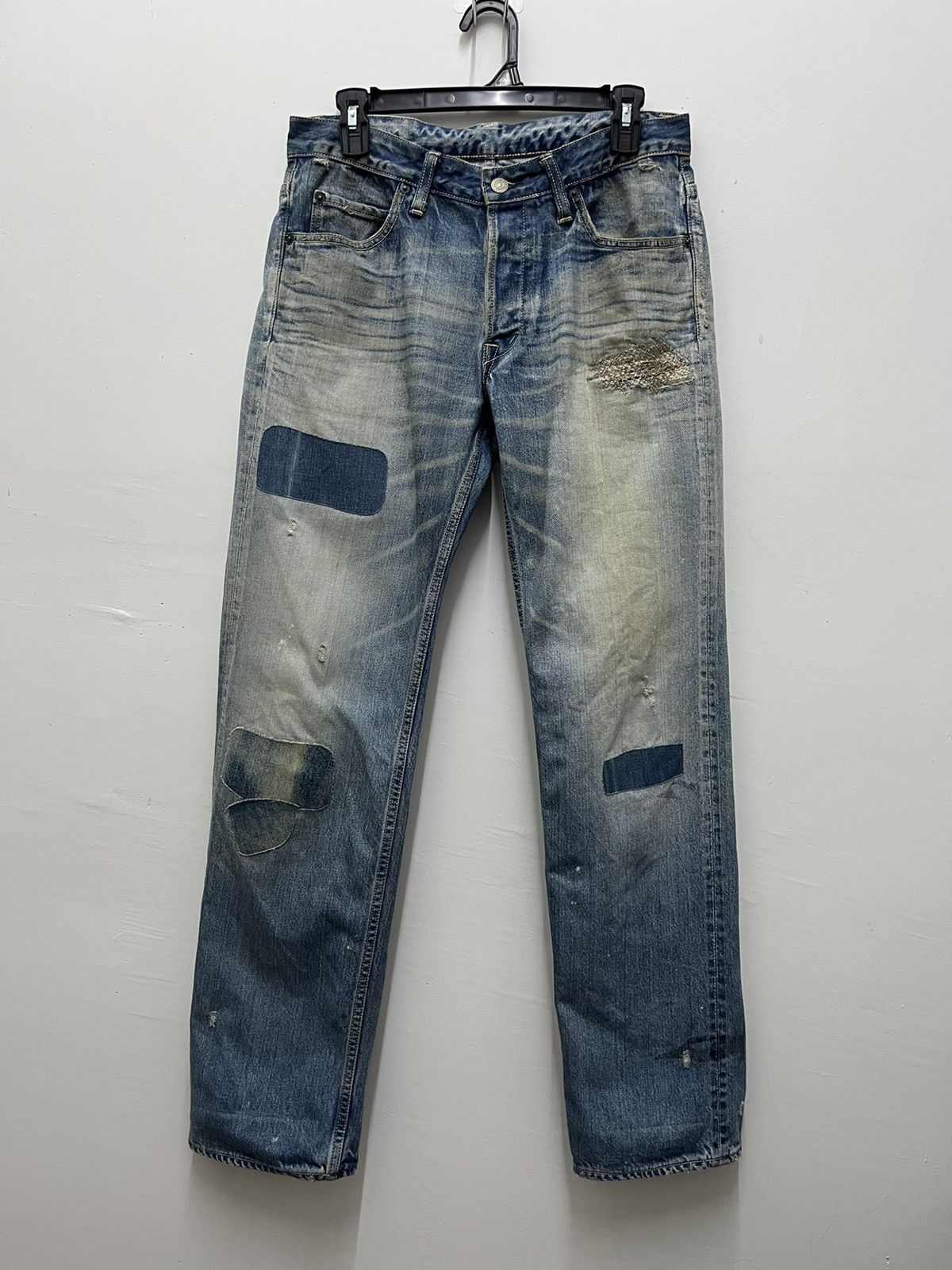 image of Blue Blue Japan x Hollywood Ranch&market Design Hollywood Ranch Market Patchwork Distress Denim in 