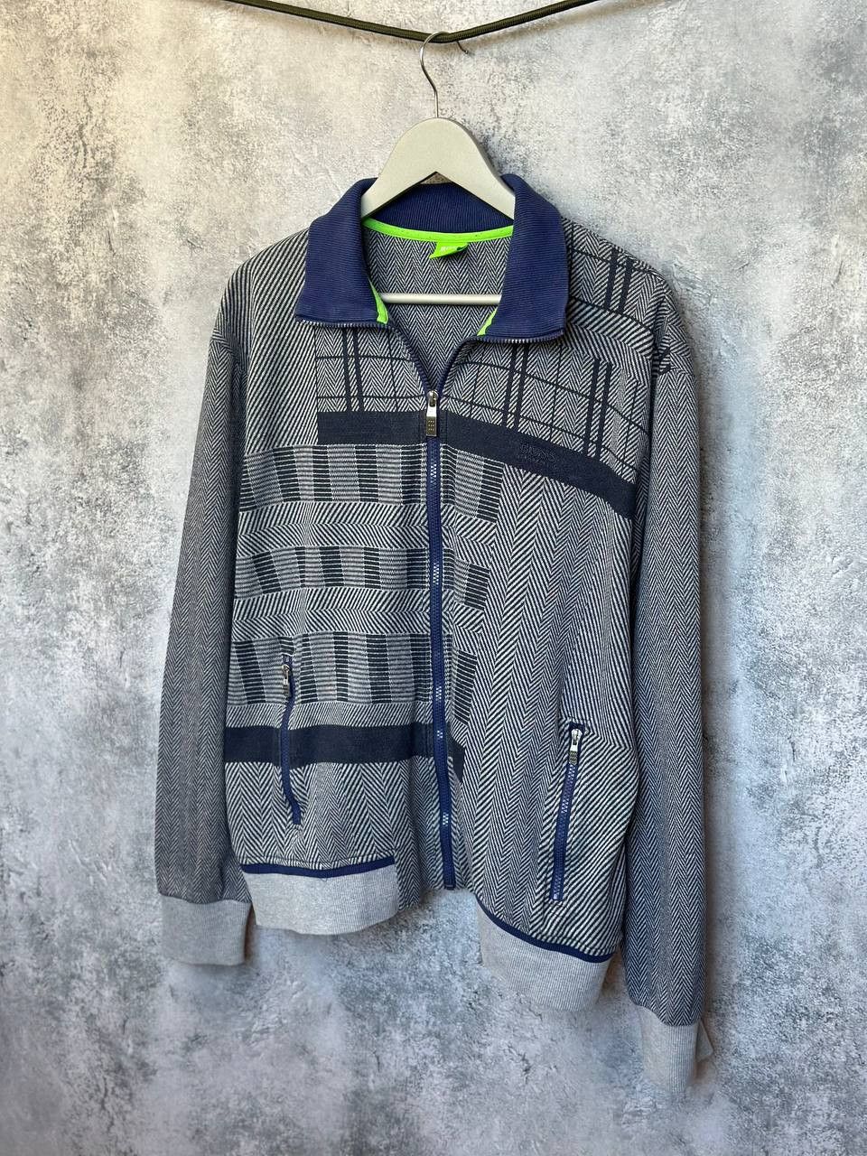 Hugo Boss Hugo Boss Green Label Full Zip Sweater Geometric Pattern Size US XL / EU 56 / 4 - 1 Thumbnail