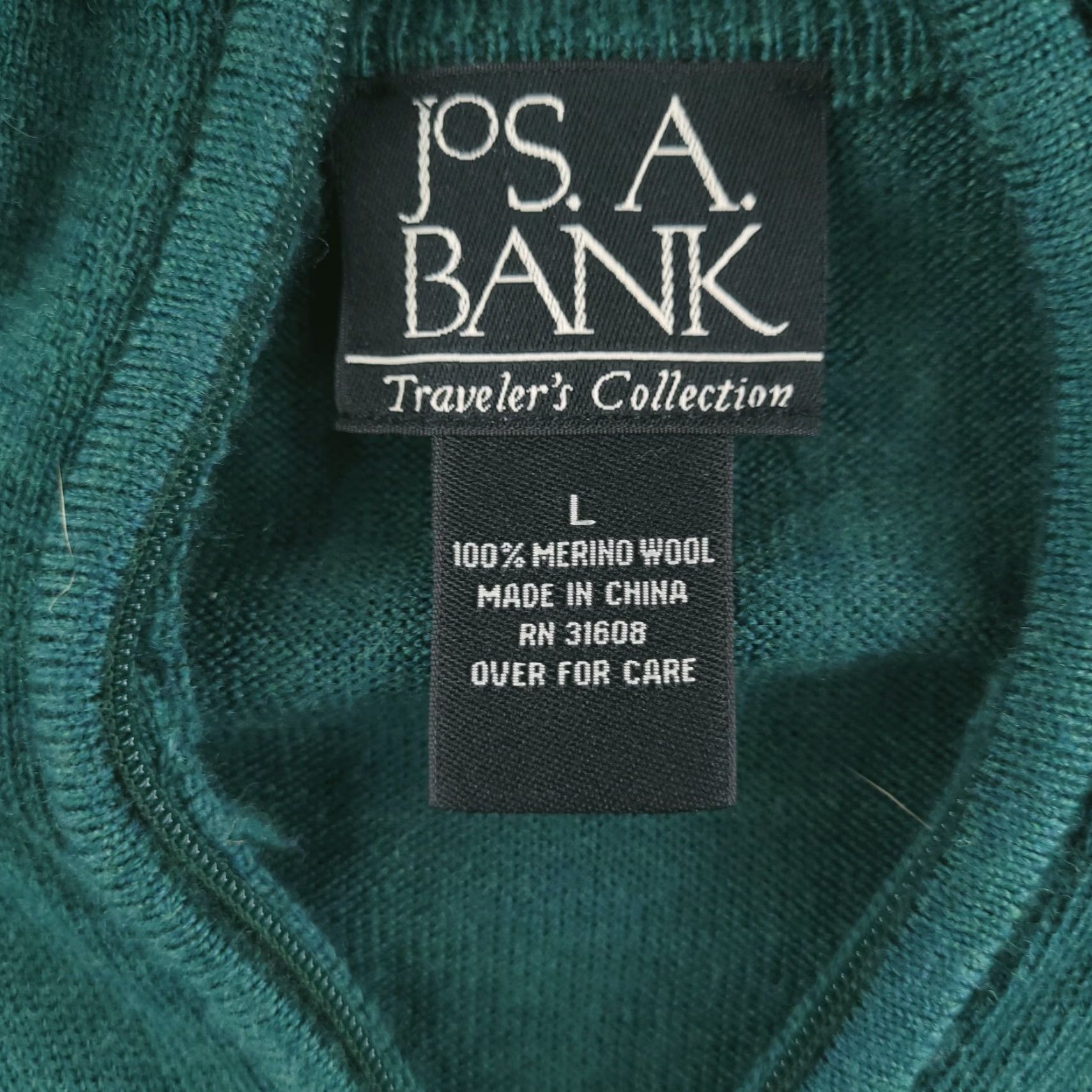 Jos. A. Bank Jos A Bank Sweater Mens Large Green 100% Merino Wool Stretch Slim Quarter Zip PullOver Long Sleeve Classic Pullover Mens L Green Merino Wool Stretch Size US L / EU 52-54 / 3 - 2 Thumbnail