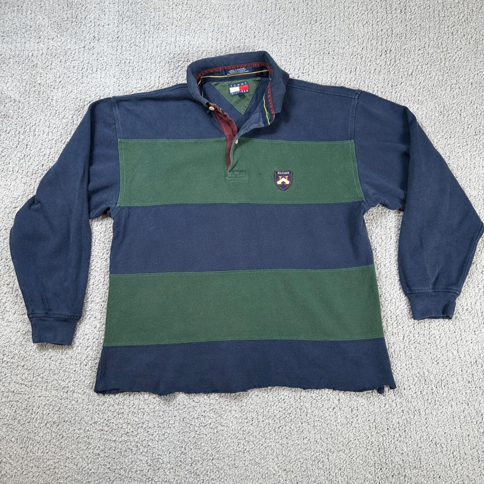 Tommy Hilfiger Vintage Tommy Hilfiger Rugby Shirt Men's Long Sleeve Striped Size US M / EU 48-50 / 2 - 1 Thumbnail