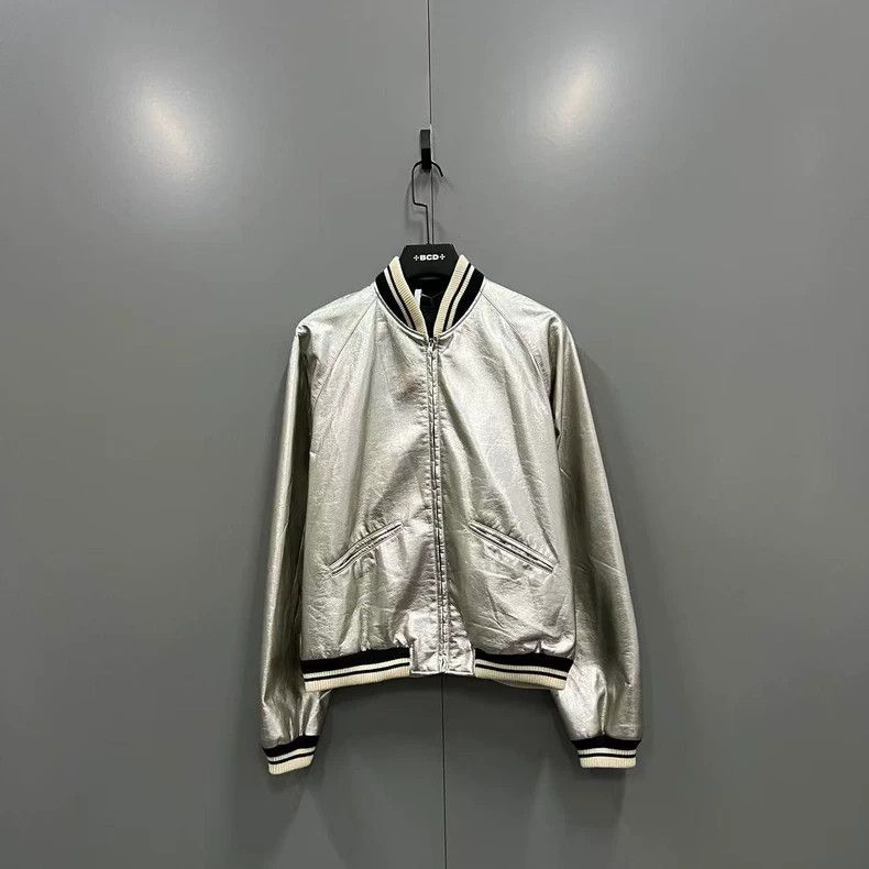 Yves Saint Laurent saint Laurent Silver Tinfoil Baseball Jacket 2501-Nextarrow Size US XL / EU 56 / 4 - 1 Thumbnail