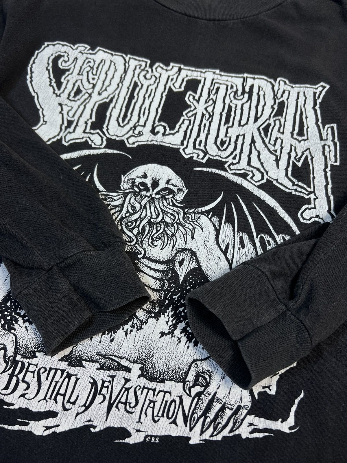 Band Tees 1992 Vintage Sepultura Bestial Devastation Long Sleeve Shirt Size US XL / EU 56 / 4 - 17 Thumbnail