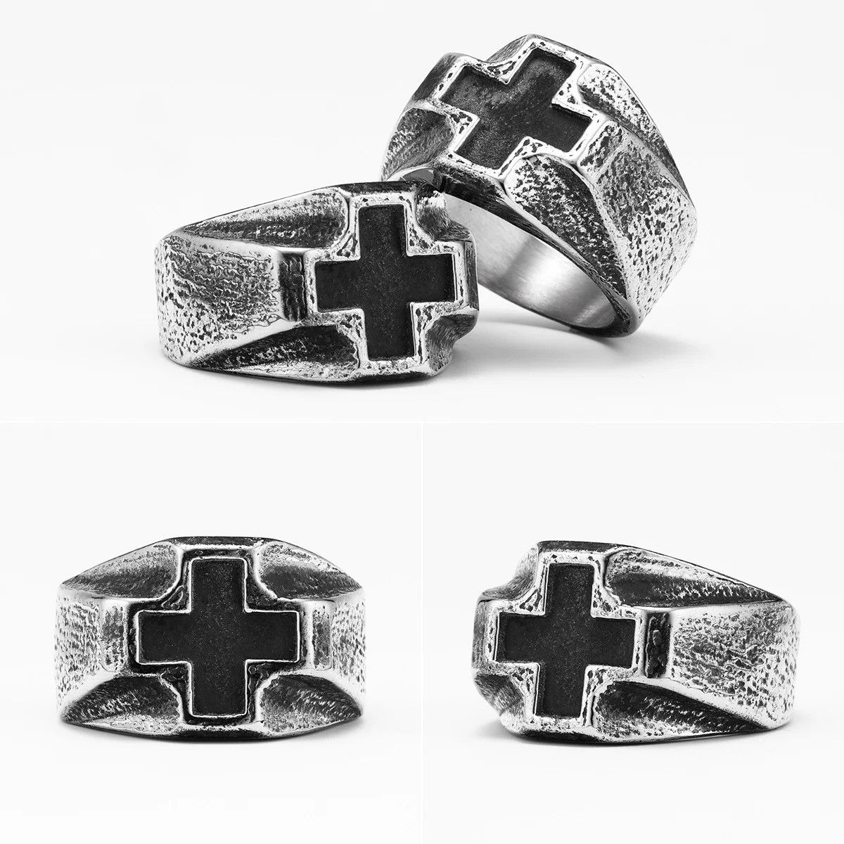 Jewelry Cross Amulet Ring Jewelry Streetwear Fashion Gift Size ONE SIZE - 8 Thumbnail