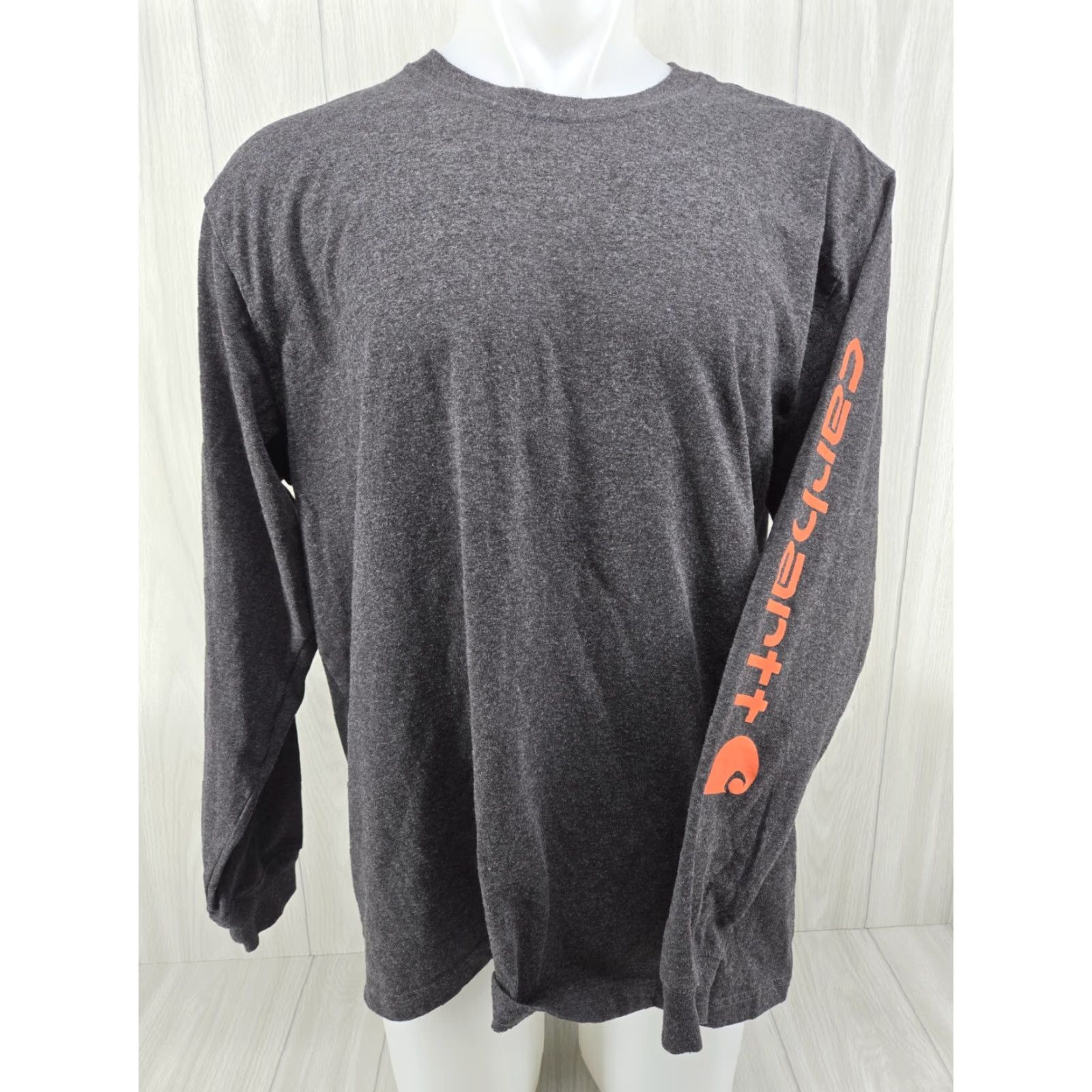 Carhartt Carhartt Loose Fit Long Sleeve Shirt Men L Charcoal Gray Orange Spellout Shirt Size US L / EU 52-54 / 3 - 3 Thumbnail