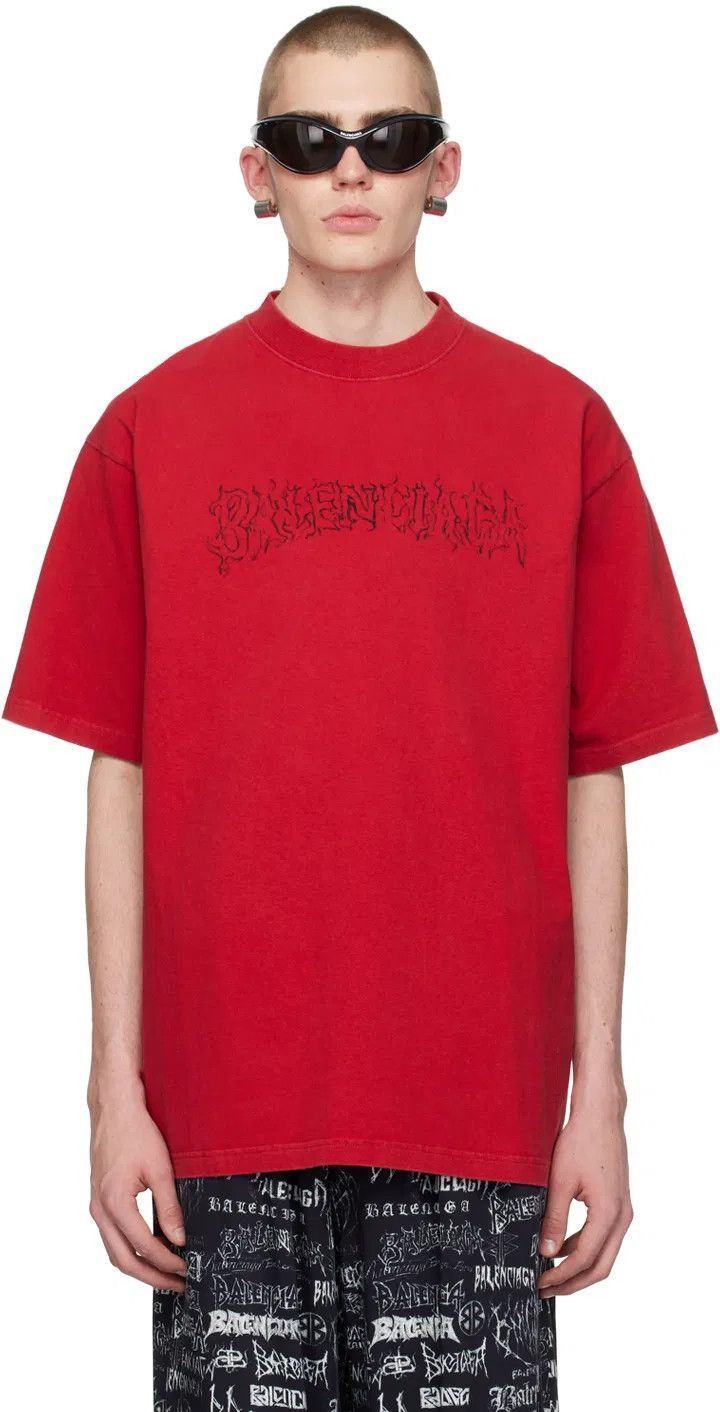Balenciaga DIY Metal Outline T-Shirt Large Fit in Red Size US XS / EU 42 / 0 - 1 Preview