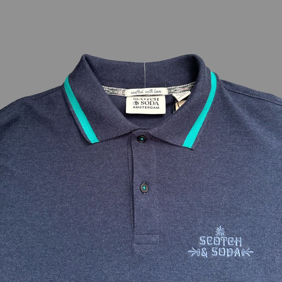 Scotch & Soda Scotch & Soda Night Heather Navy Mens SS Polo Size S NWT Size US S / EU 44-46 / 1 - 3 Thumbnail