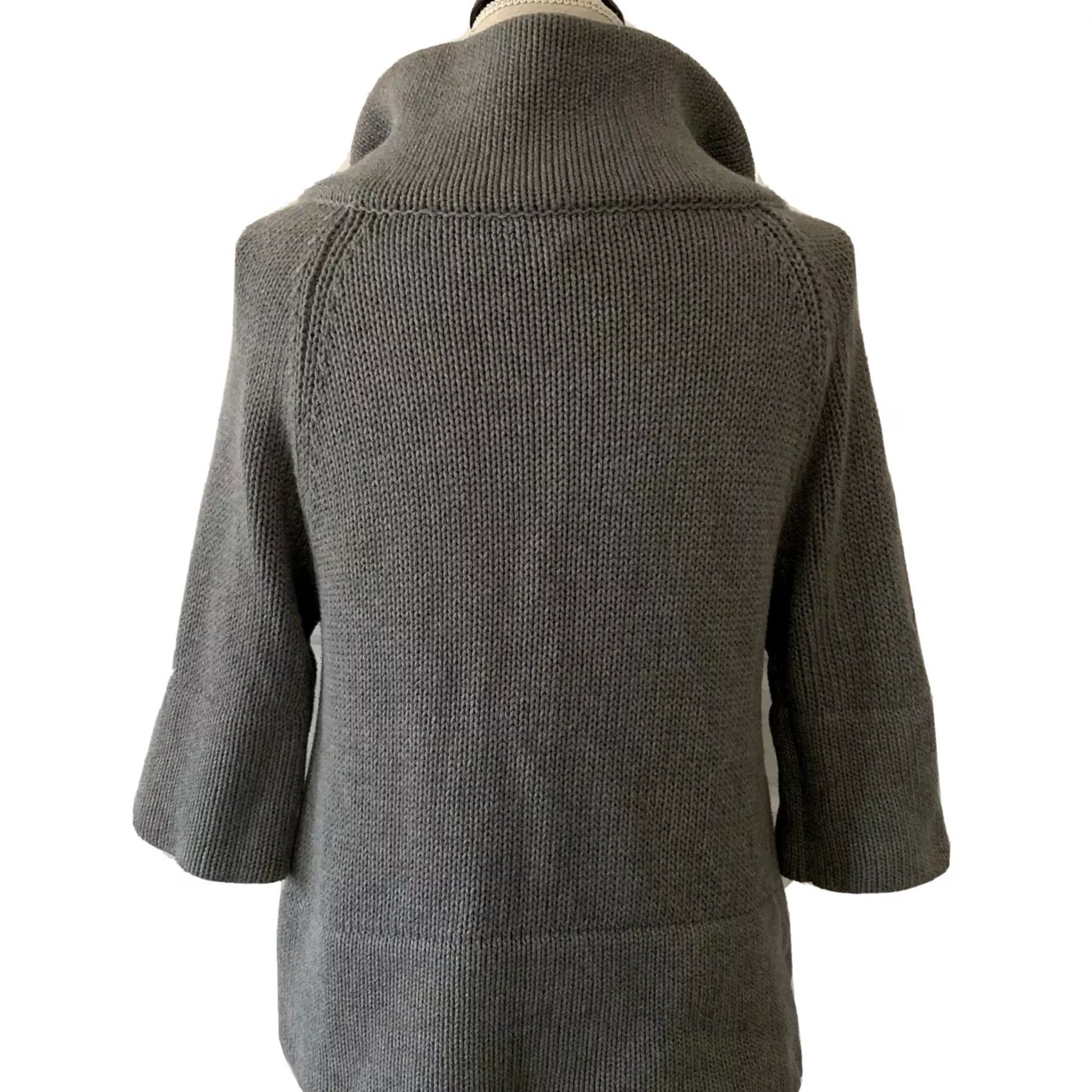 Kenneth Cole Kenneth Cole Reaction Cardigan Sweater Womens S Gray Zip Front Knit 3/4 Sleeve Size S / US 4 / IT 40 - 3 Thumbnail