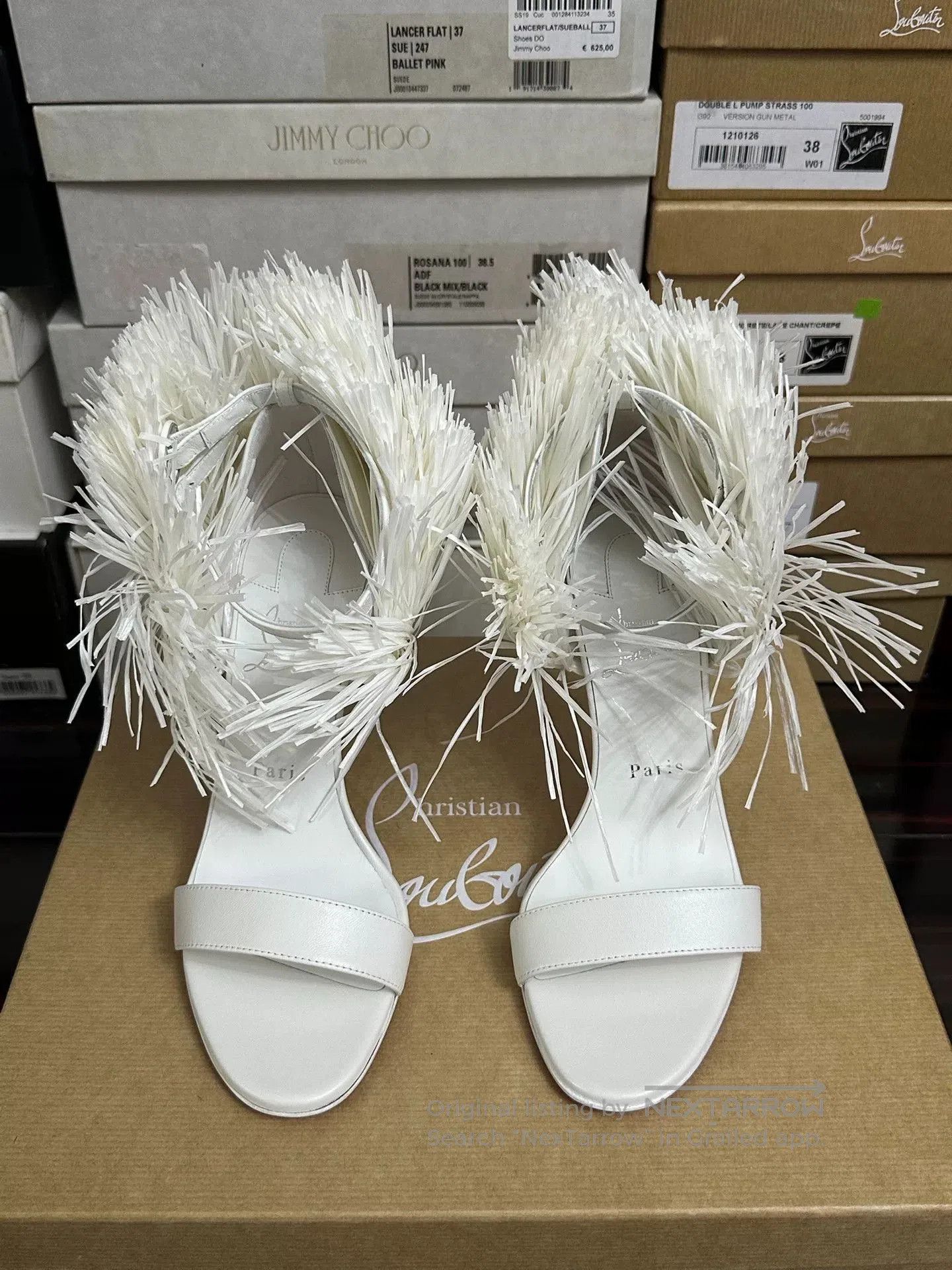 Christian Louboutin Christian Louboutin White Red Sole Heels. Size US 7.5 / IT 37.5 - 1 Thumbnail