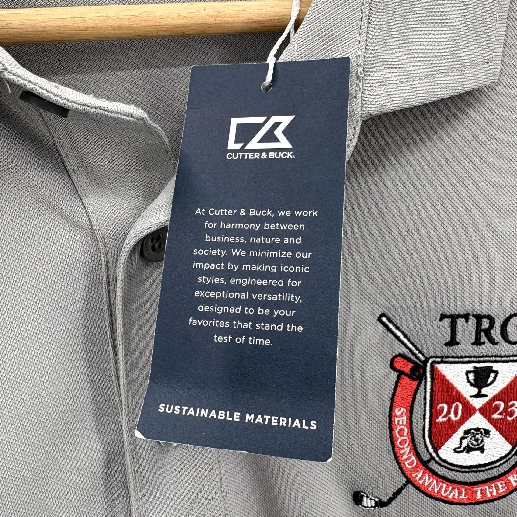 Cutter & Buck Cutter & Buck Polo Shirt Mens XL Gray 2023 Golf Event TRC Outdoors Short Sleeve Polo Shirt Mens XL Gray Size US XL / EU 56 / 4 - 4 Thumbnail