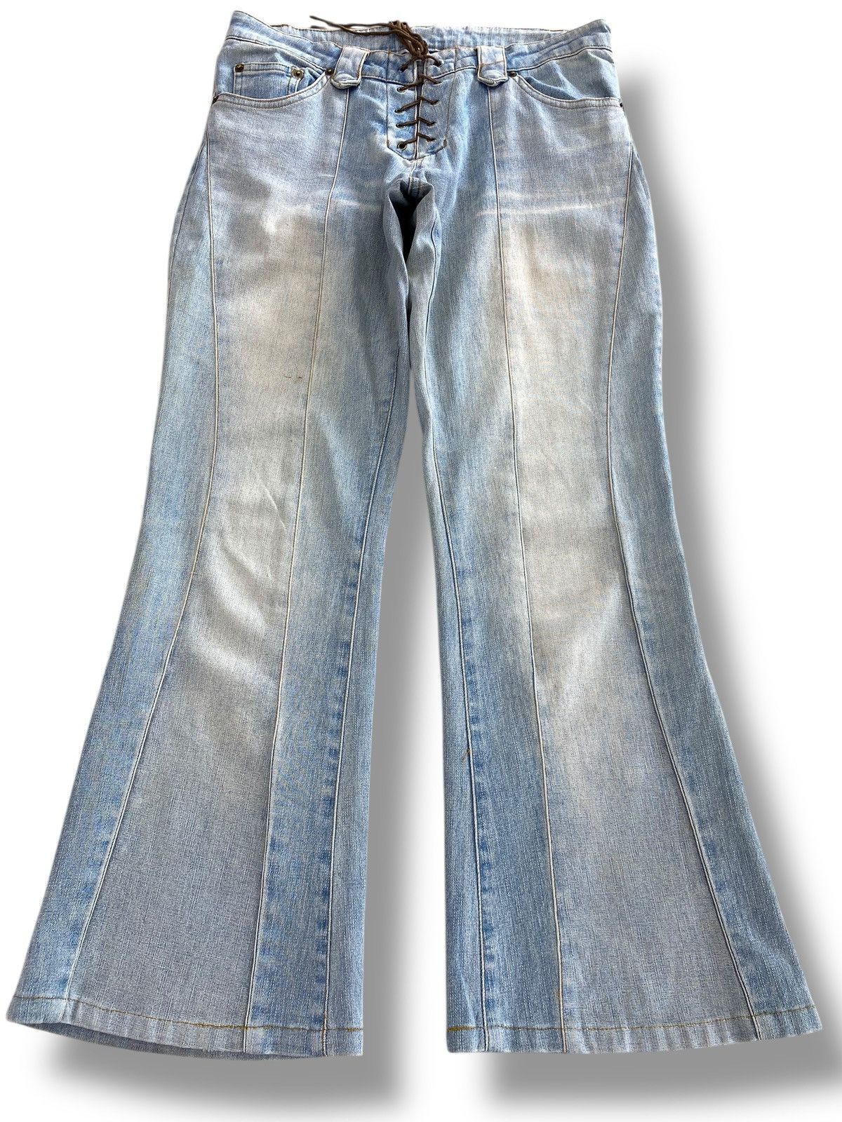 Japanese Brand Japanese Brand Light Wash Arrow Line Style Flare Jeans Size US 30 / EU 46 - 1 Thumbnail