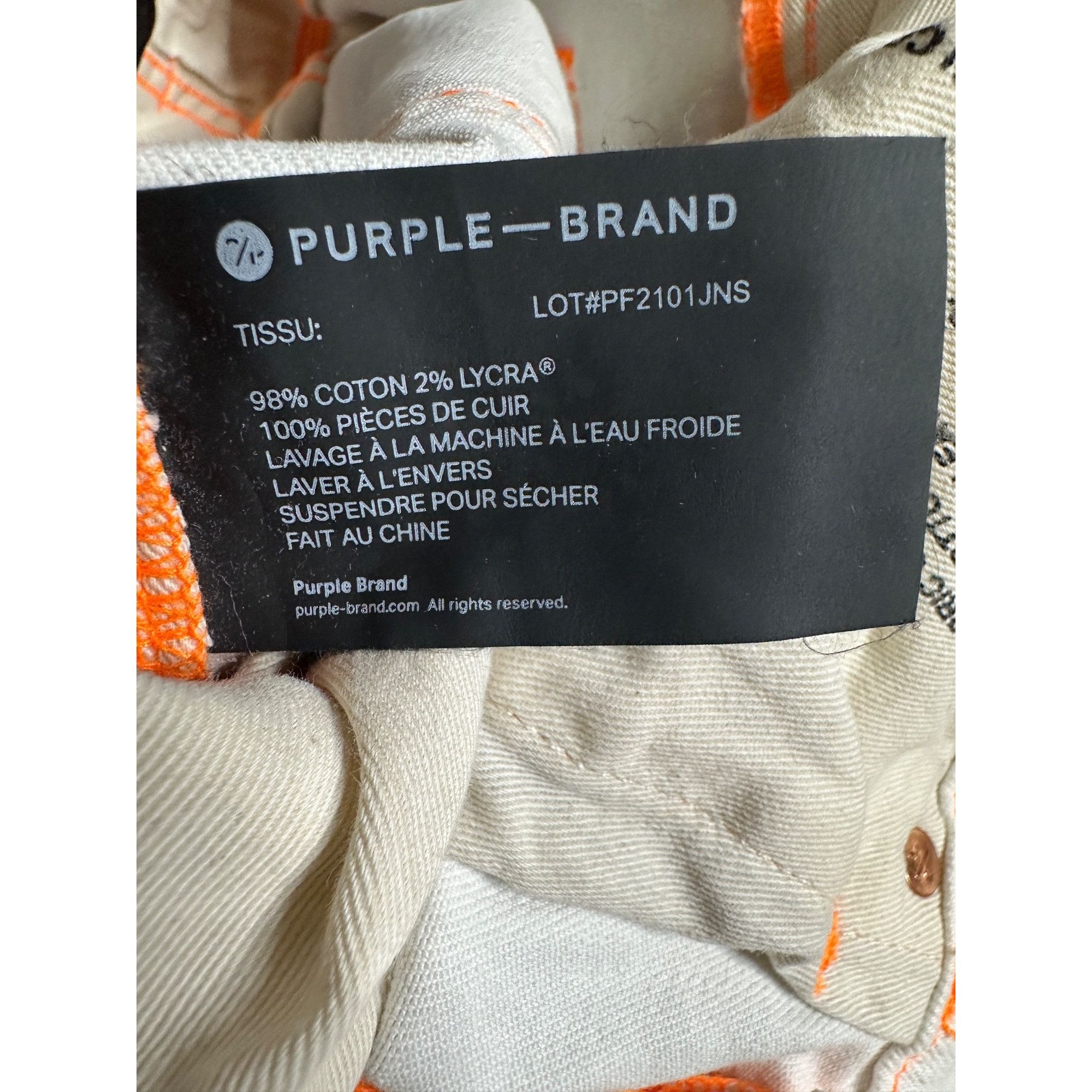 Purple Brand Purple Brand P001 Split Distressed Hem White Neon Stitch - O Size US 36 / EU 52 - 7 Thumbnail