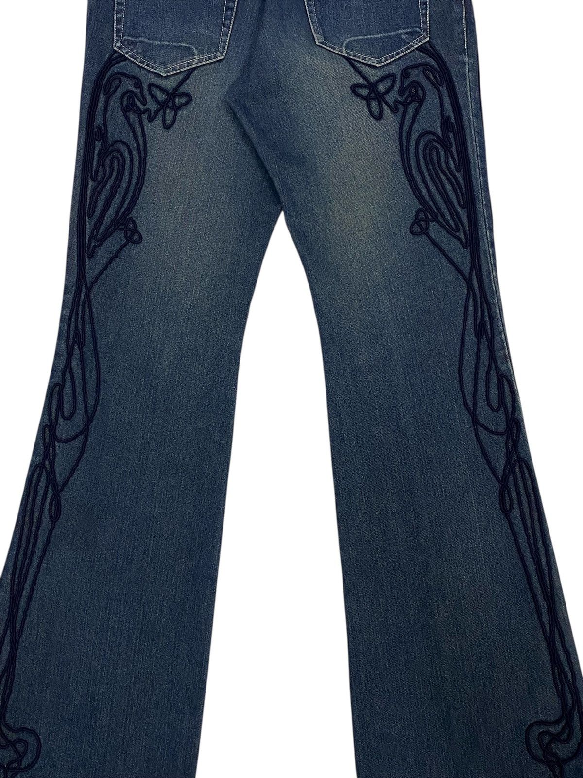 Tornado Mart 💃Tornado Mart Embroidery Tribal Denim Flare Jeans Size 30" / US 8 / IT 44 - 5 Thumbnail