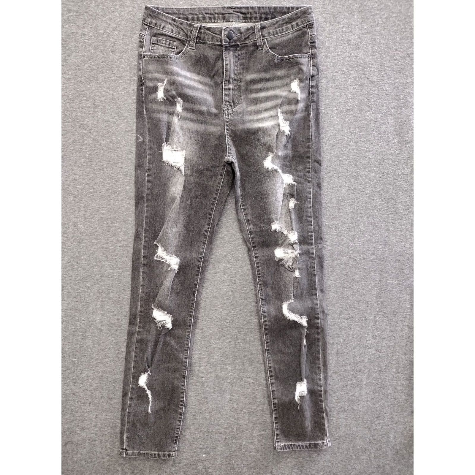Vintage Unbranded Women's Distressed Jeans Dark Wash High Rise Pants L Denim Black 90s Mom Regular Rise Women Jeans Mens? Size 36" / US 14 / IT 50 - 2 Thumbnail